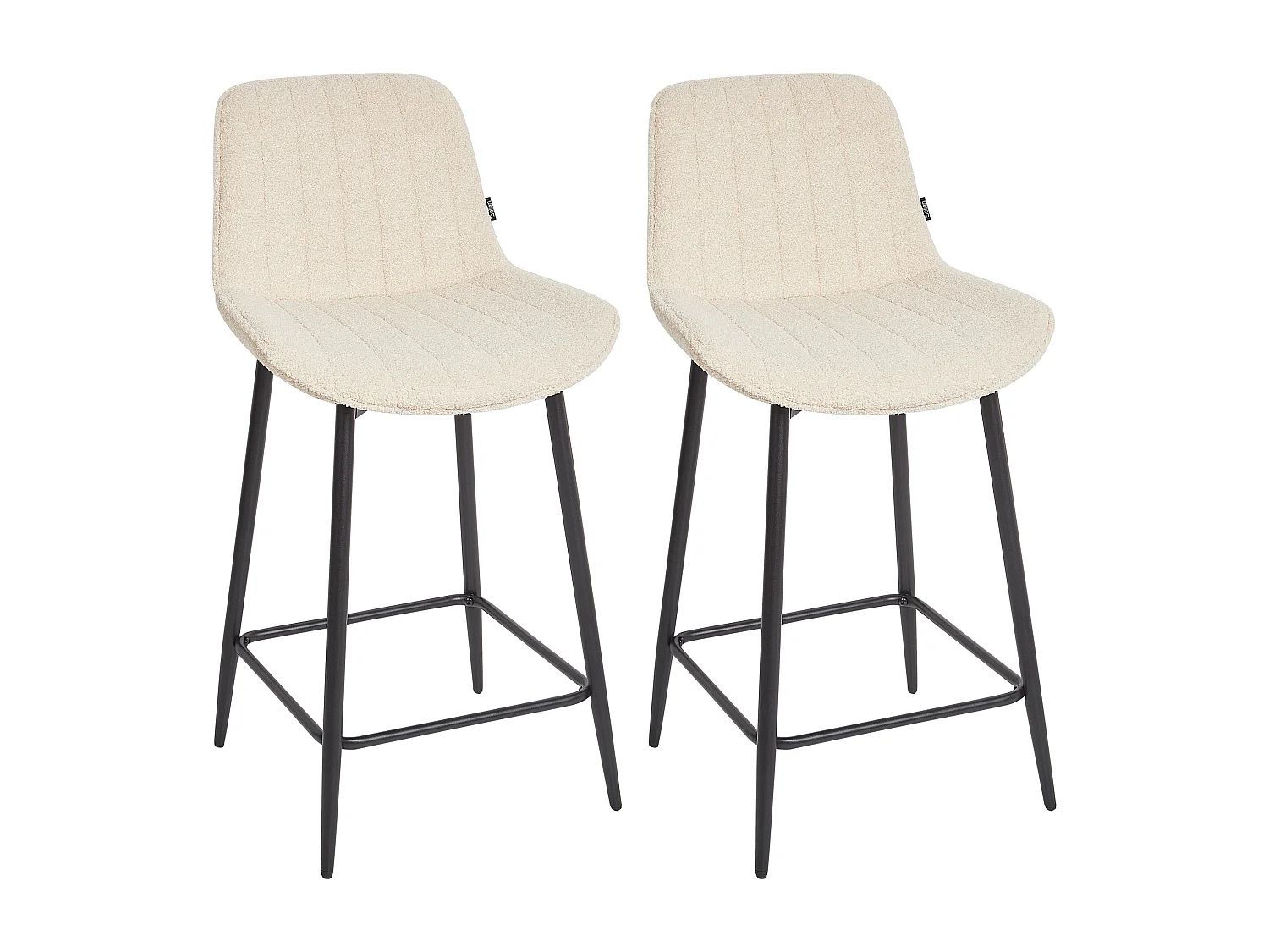 Lot de 2 chaises de bar DUBROVNIK Bouclé Beige clair