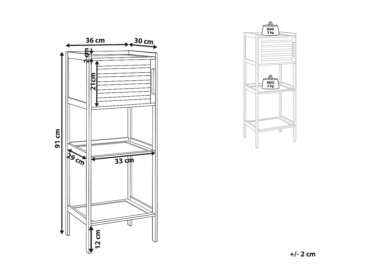 Meuble de rangement BECKLEY Bambou Marron clair