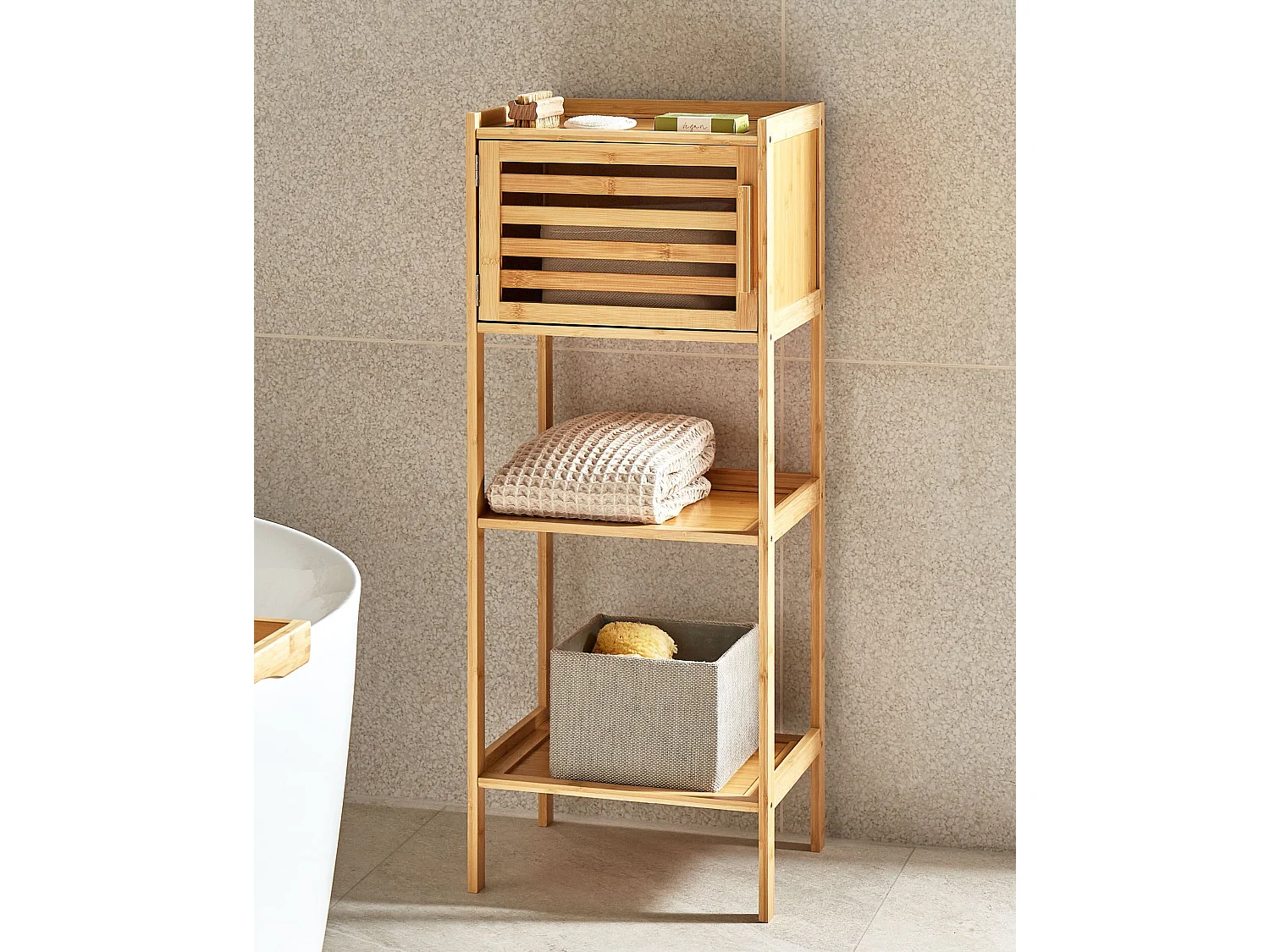 Meuble de rangement BECKLEY Bambou Marron clair