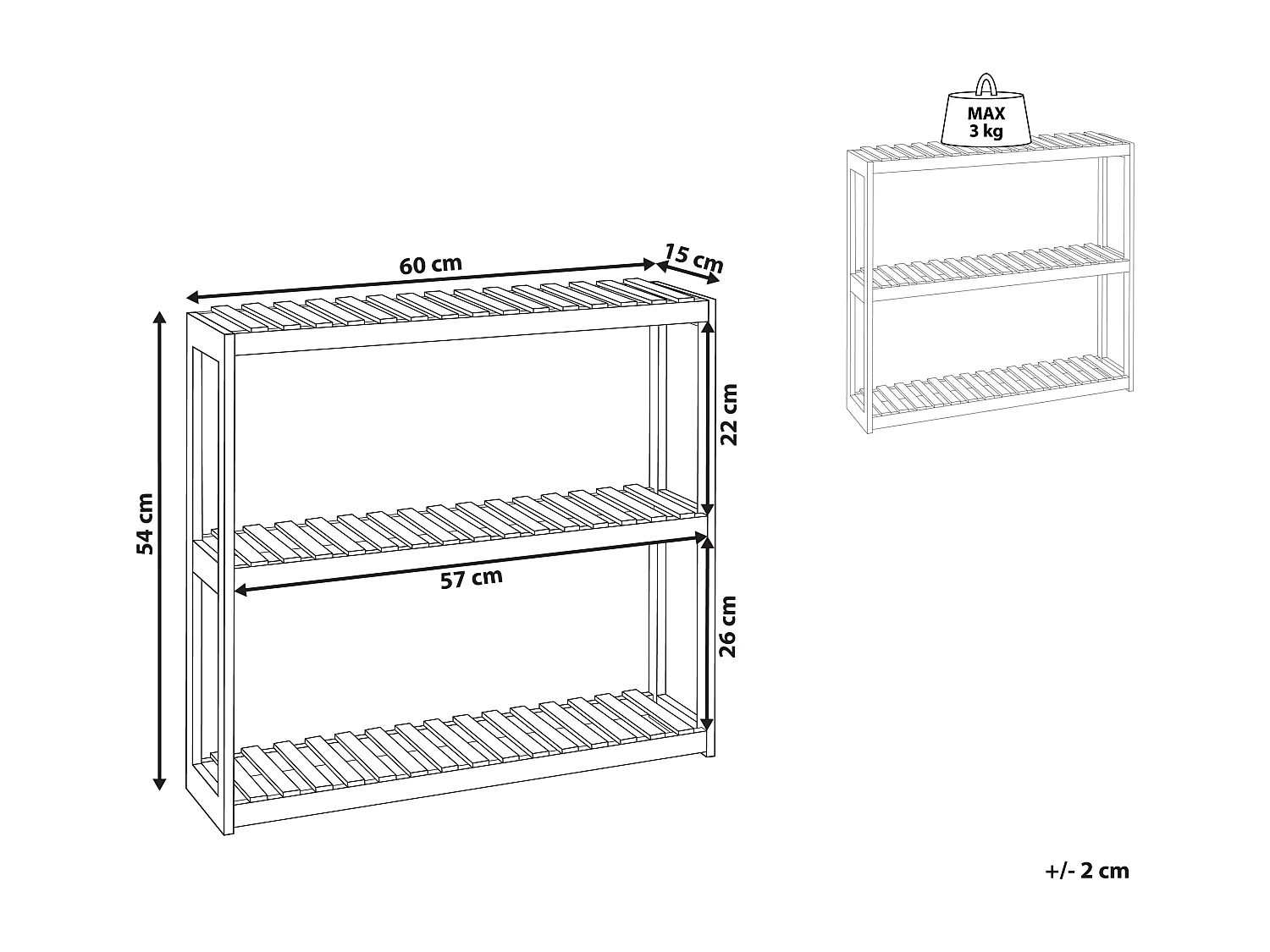Meuble de rangement PADUCAH Bambou Marron clair