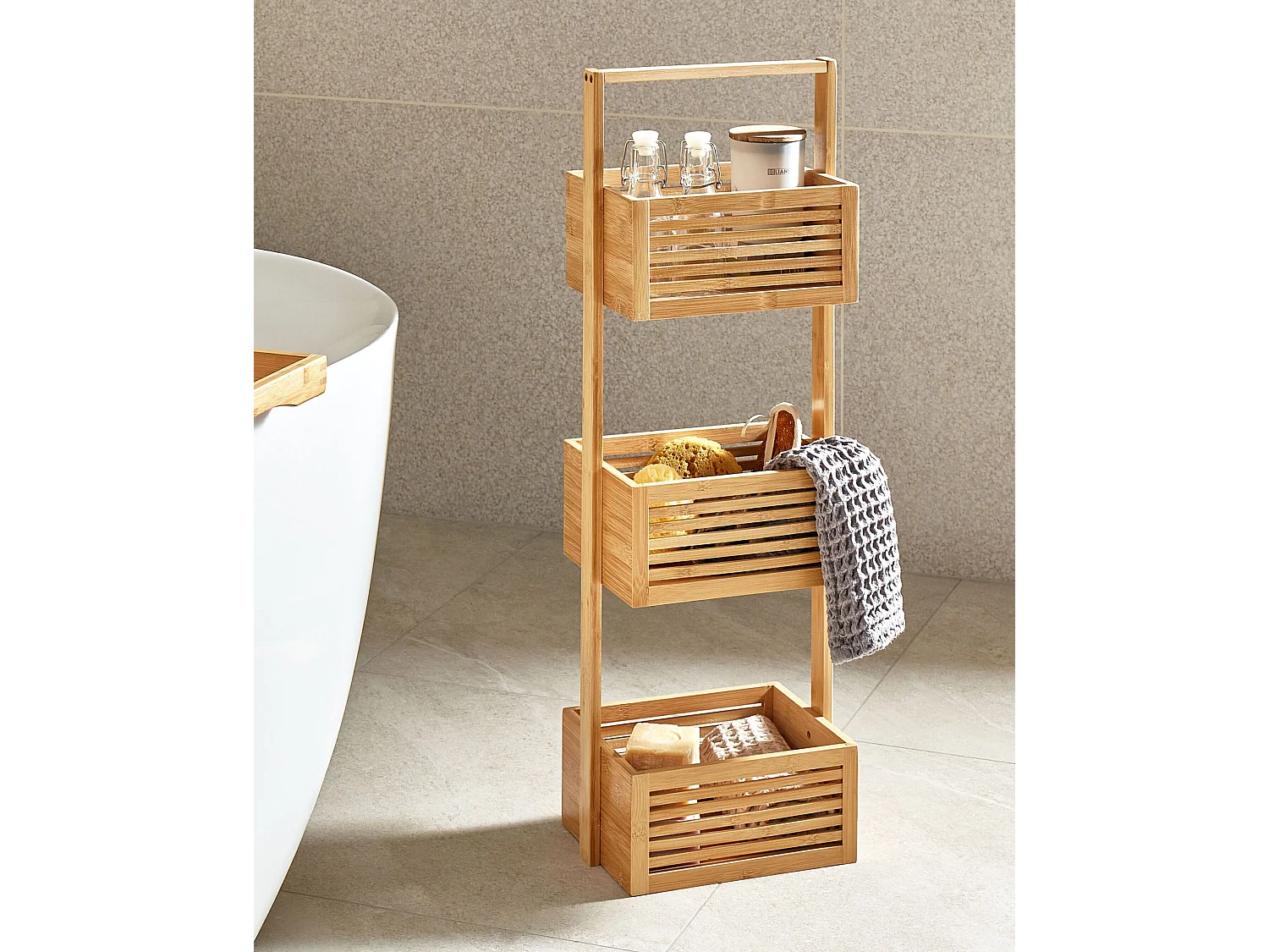 Meuble de rangement WAVERLY Bambou Marron clair