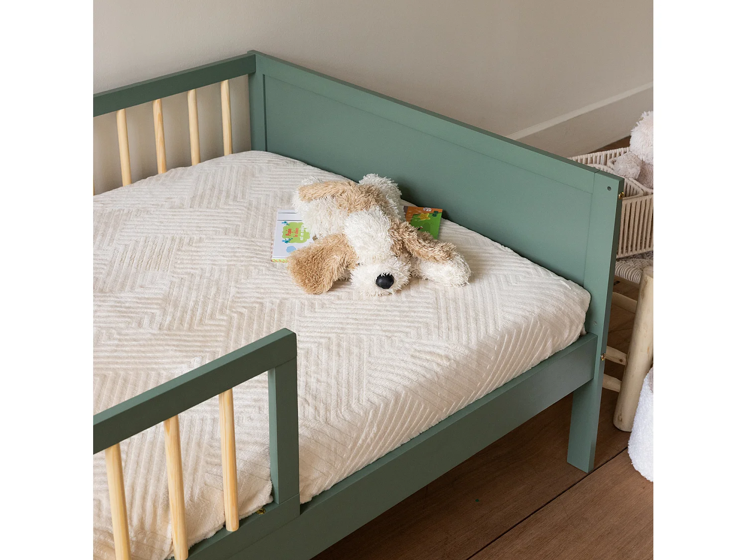 Kinderbed 190x90cm saliegroen ADAM