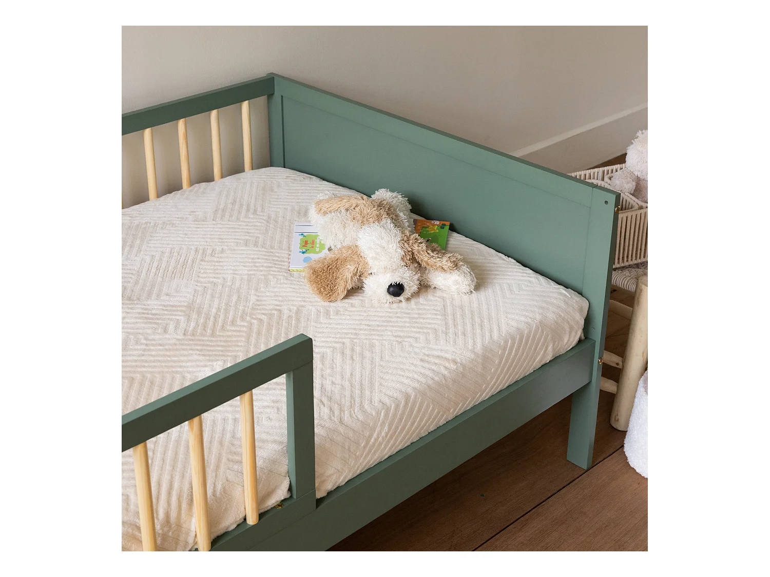 Kinderbed 190x90cm saliegroen ADAM