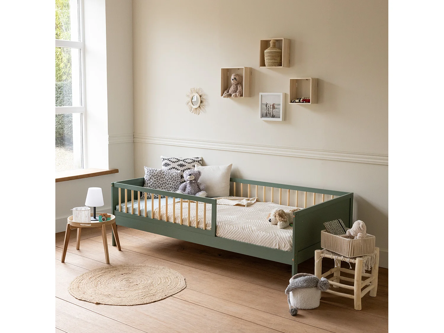 Kinderbed 190x90cm saliegroen ADAM