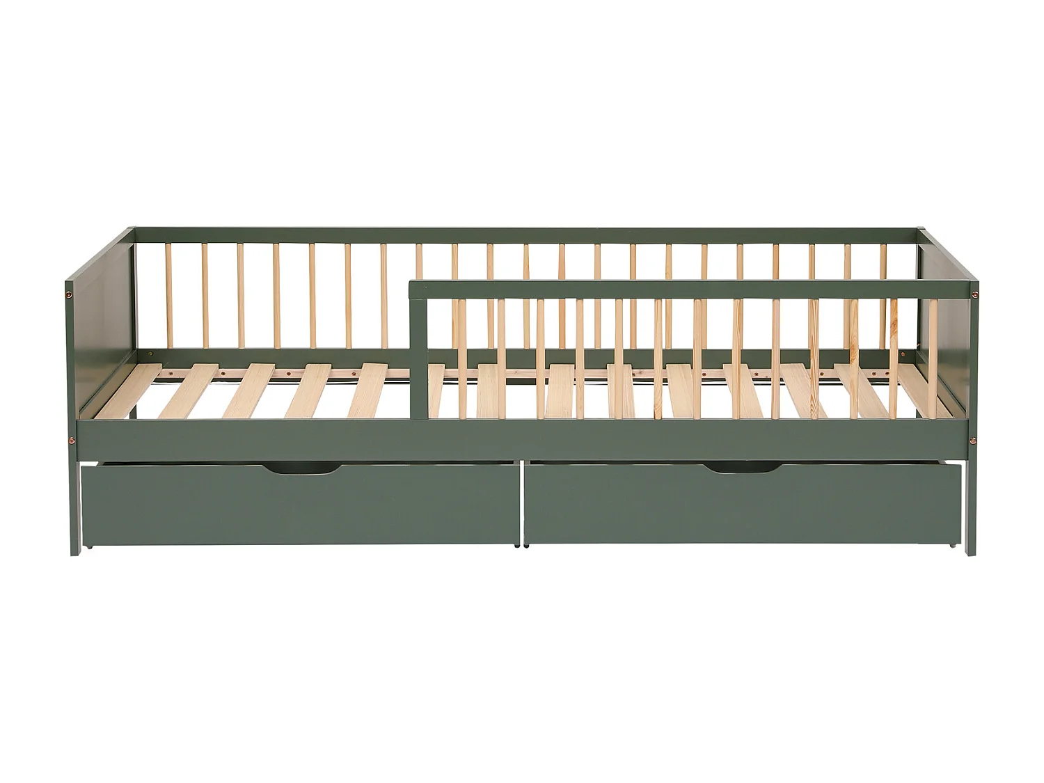 Lit pour enfant 190x90cm vert avec tiroirs ADAM - HAPPY GARDEN