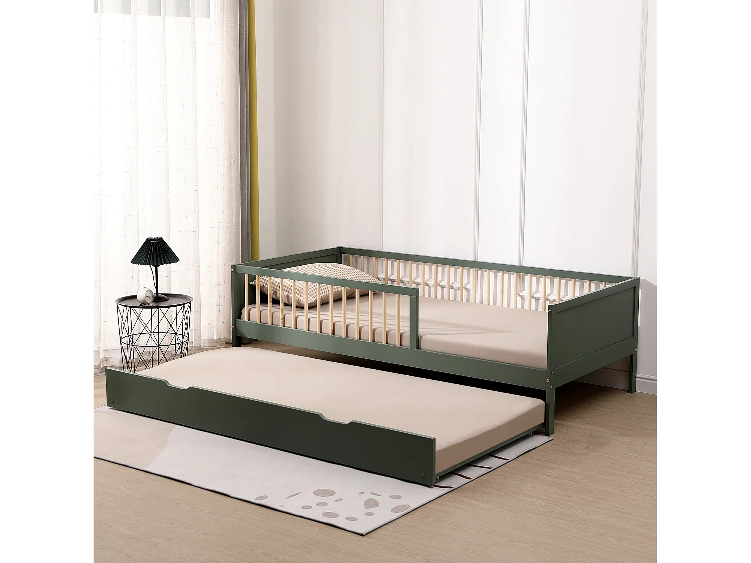 Kinder onderschuifbed 190x90cm groen ADAM