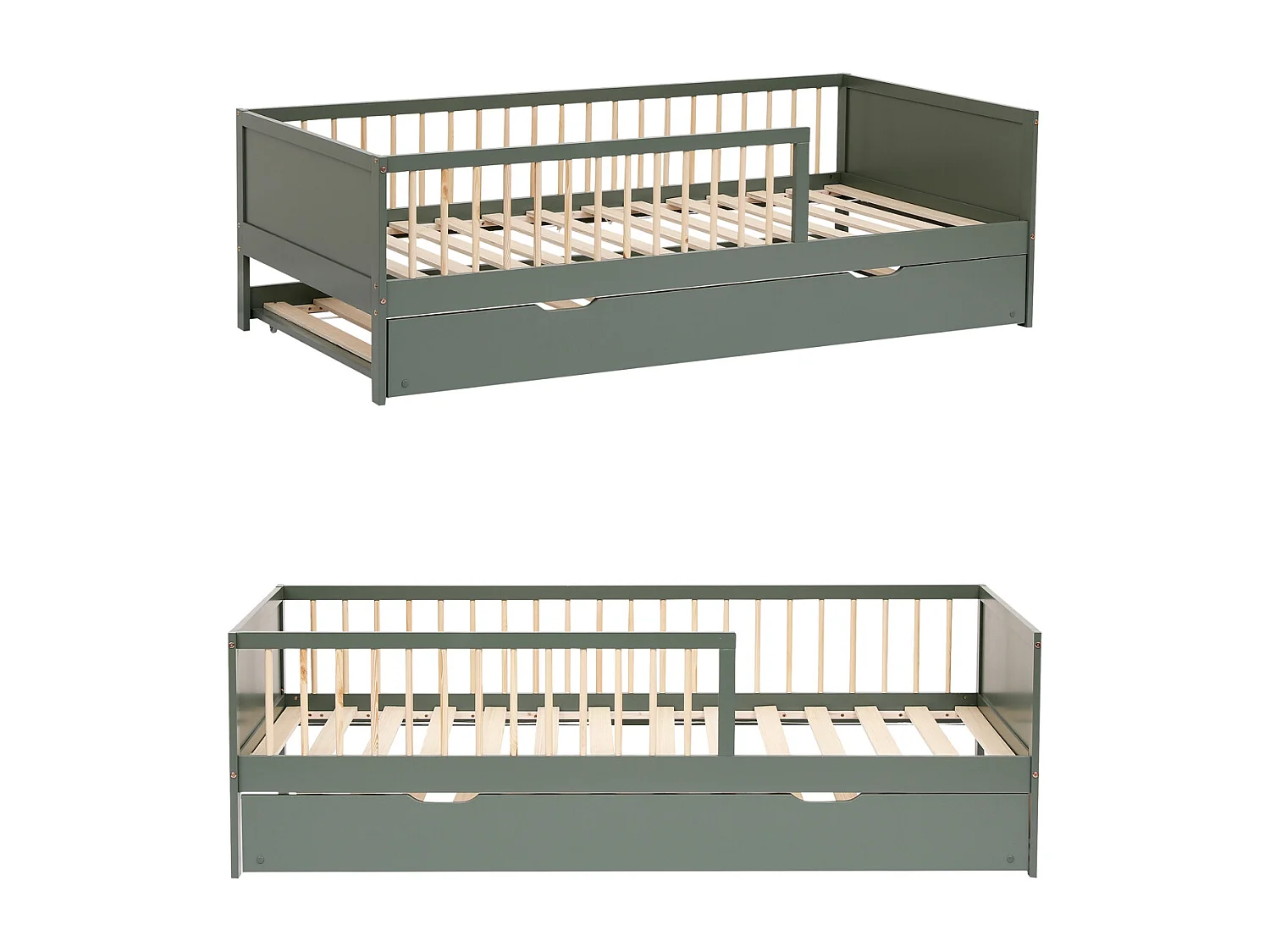 Kinder onderschuifbed 190x90cm groen ADAM