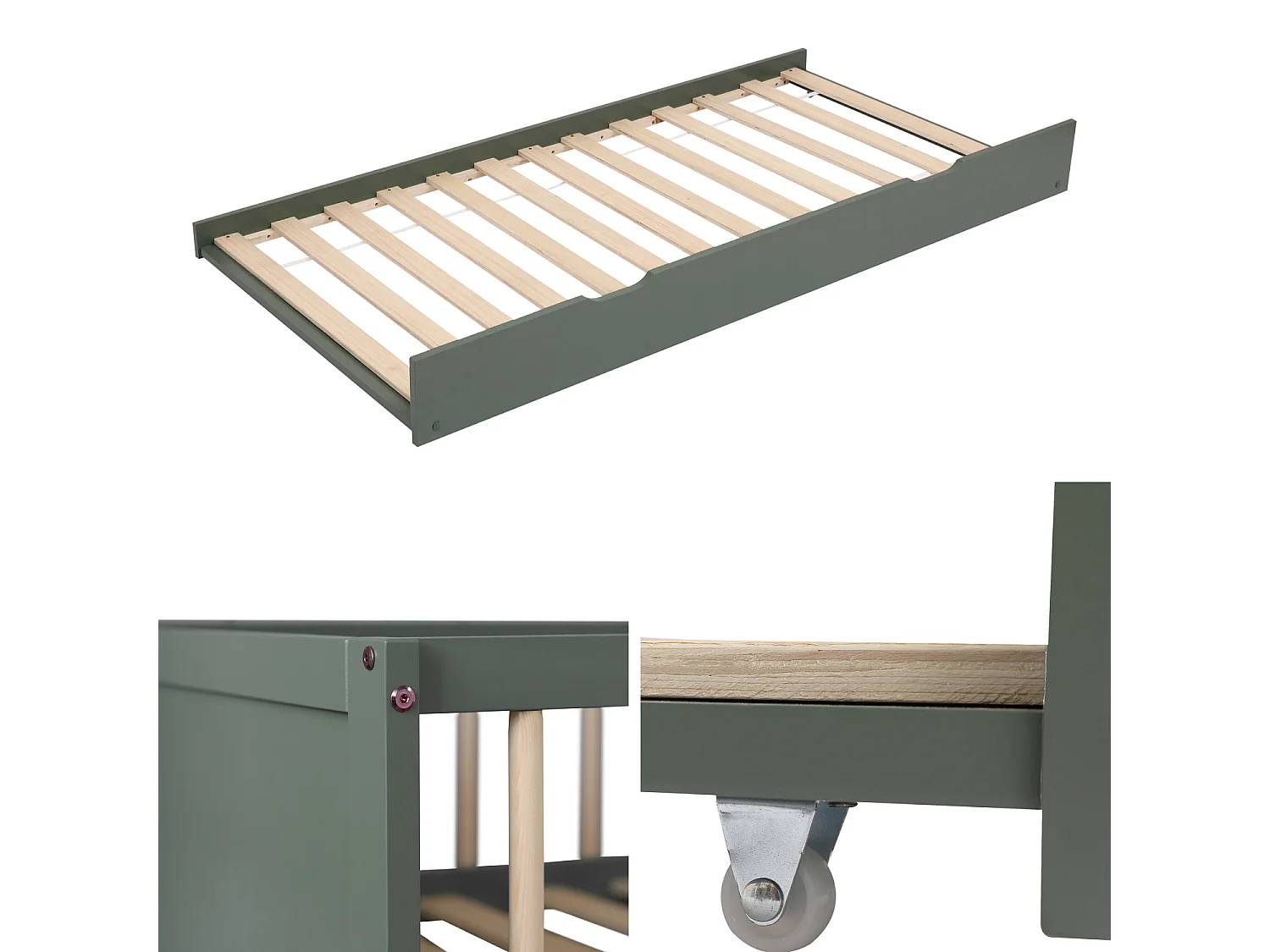 Kinder onderschuifbed 190x90cm groen ADAM