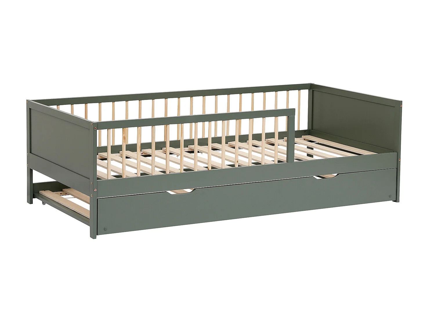 Lit gigogne pour enfant 190x90cm vert ADAM - HAPPY GARDEN