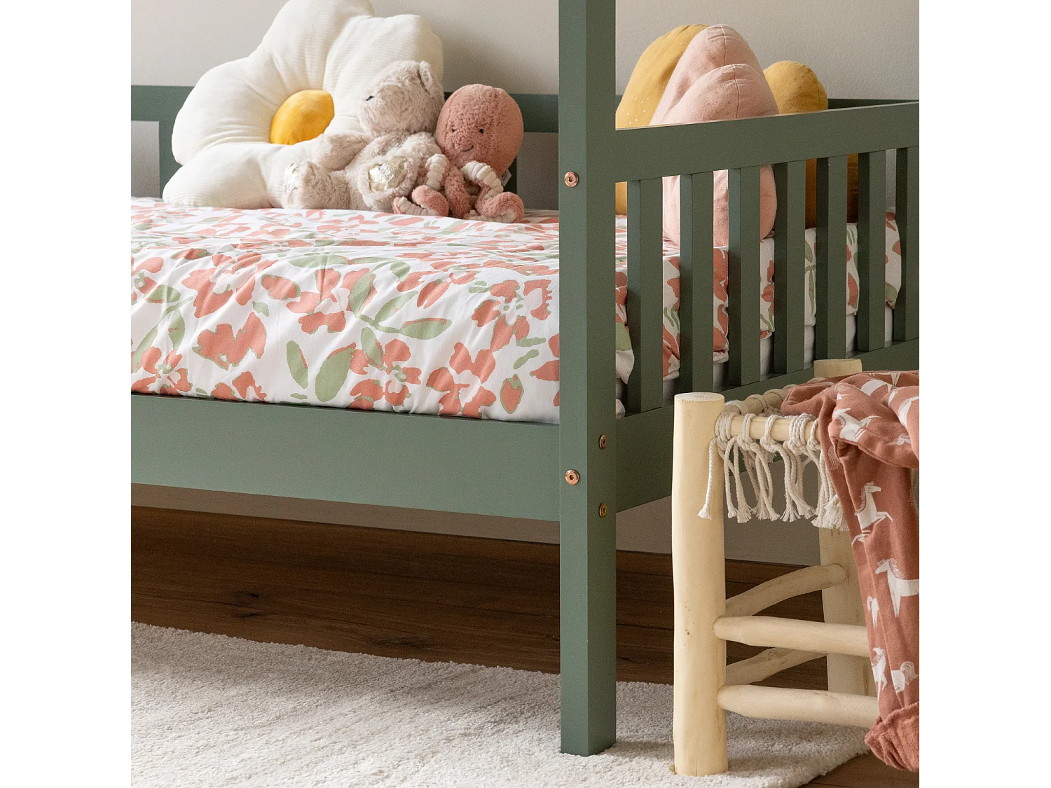 Letto a capanna per bambini 190x90cm verde MARCEAU