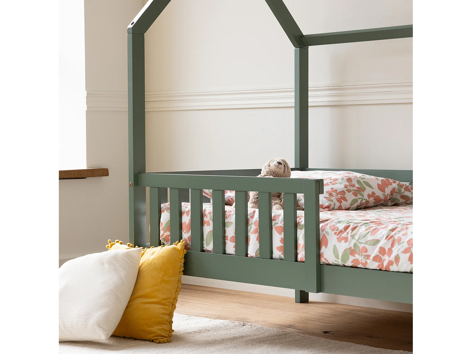 Lit cabane pour enfant 190x90cm vert MARCEAU - HAPPY GARDEN