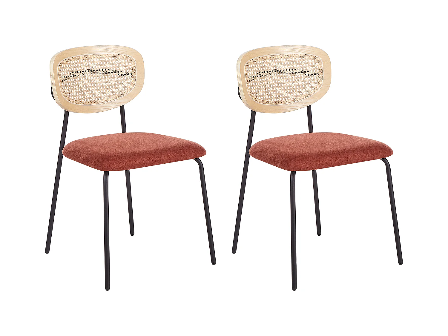 Lot de 2 chaises de salle à manger MAYETTA Rotin Orange