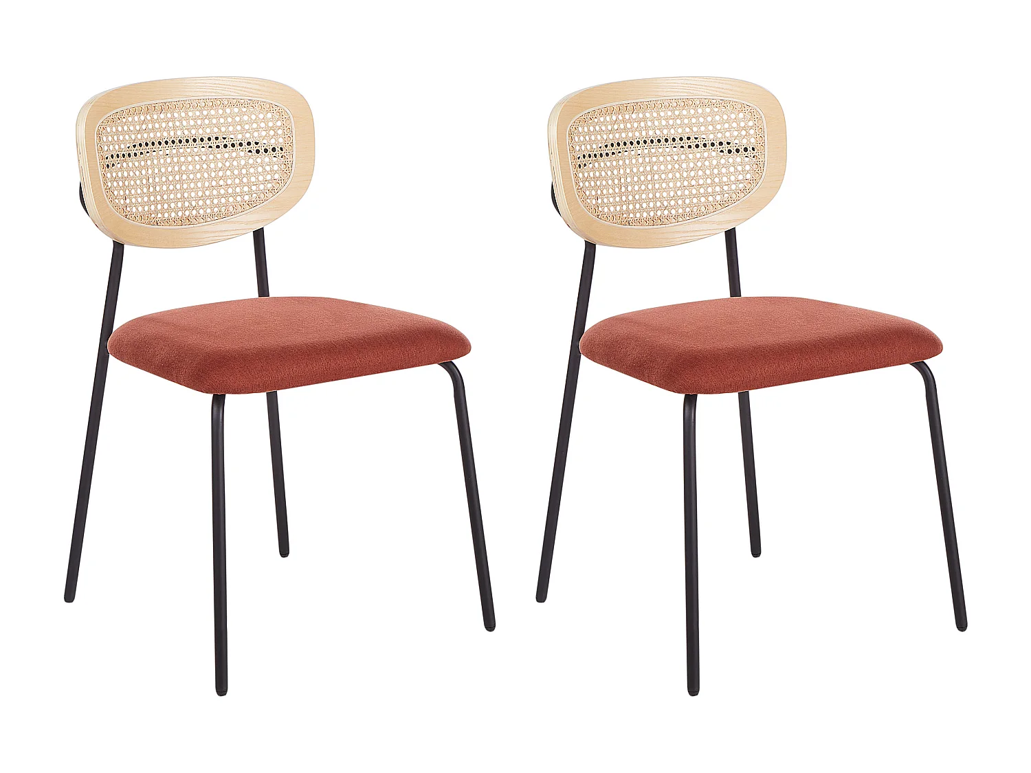 Lot de 2 chaises de salle à manger MAYETTA Rotin Orange