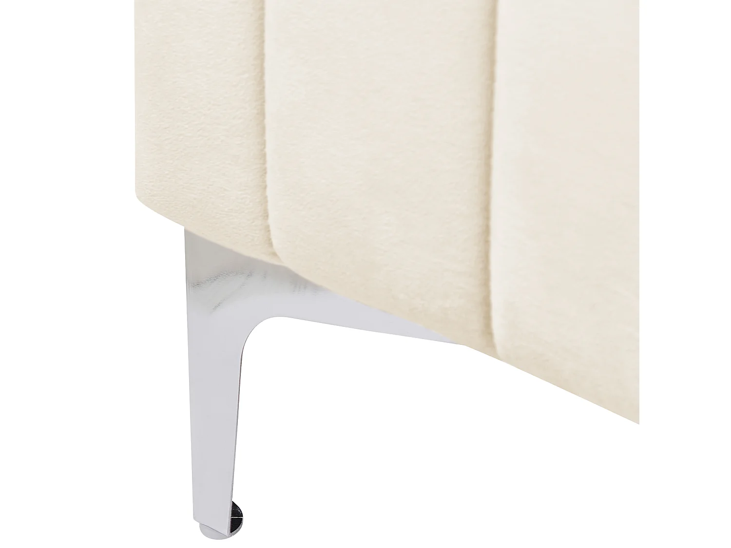 Bed Fluweel LUNAN 180 x 200 cm Lichtbeige