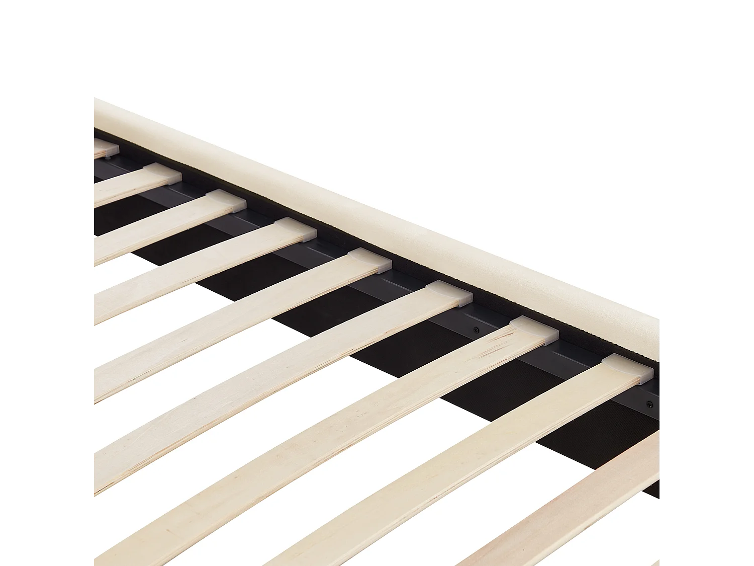 Lit avec sommier Velours LUNAN 180 x 200 cm Beige clair