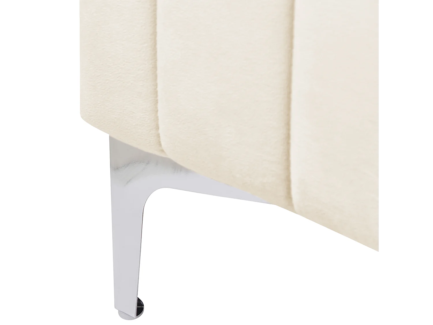 Lit avec sommier Velours LUNAN 180 x 200 cm Beige clair