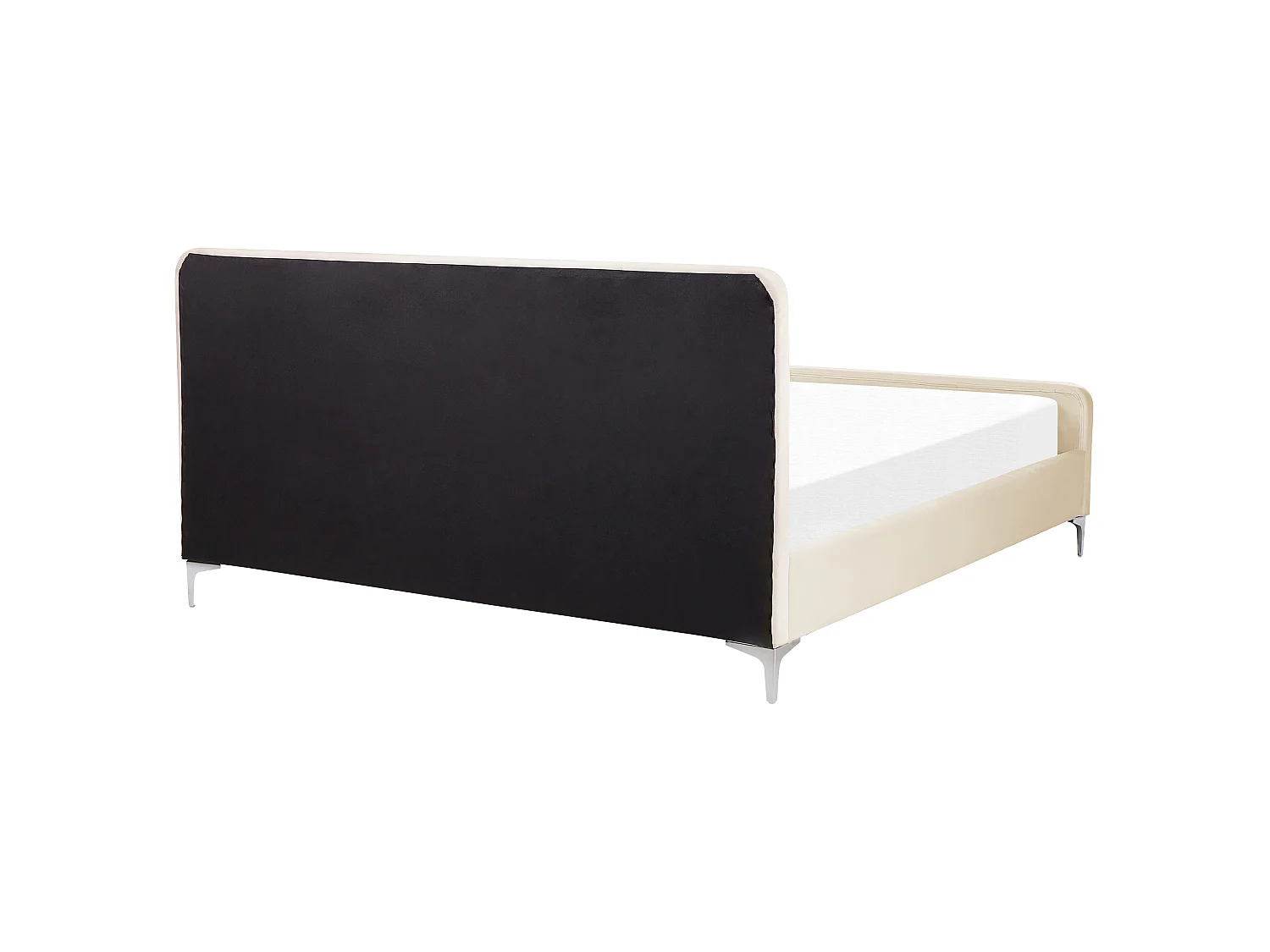 Lit avec sommier Velours LUNAN 180 x 200 cm Beige clair