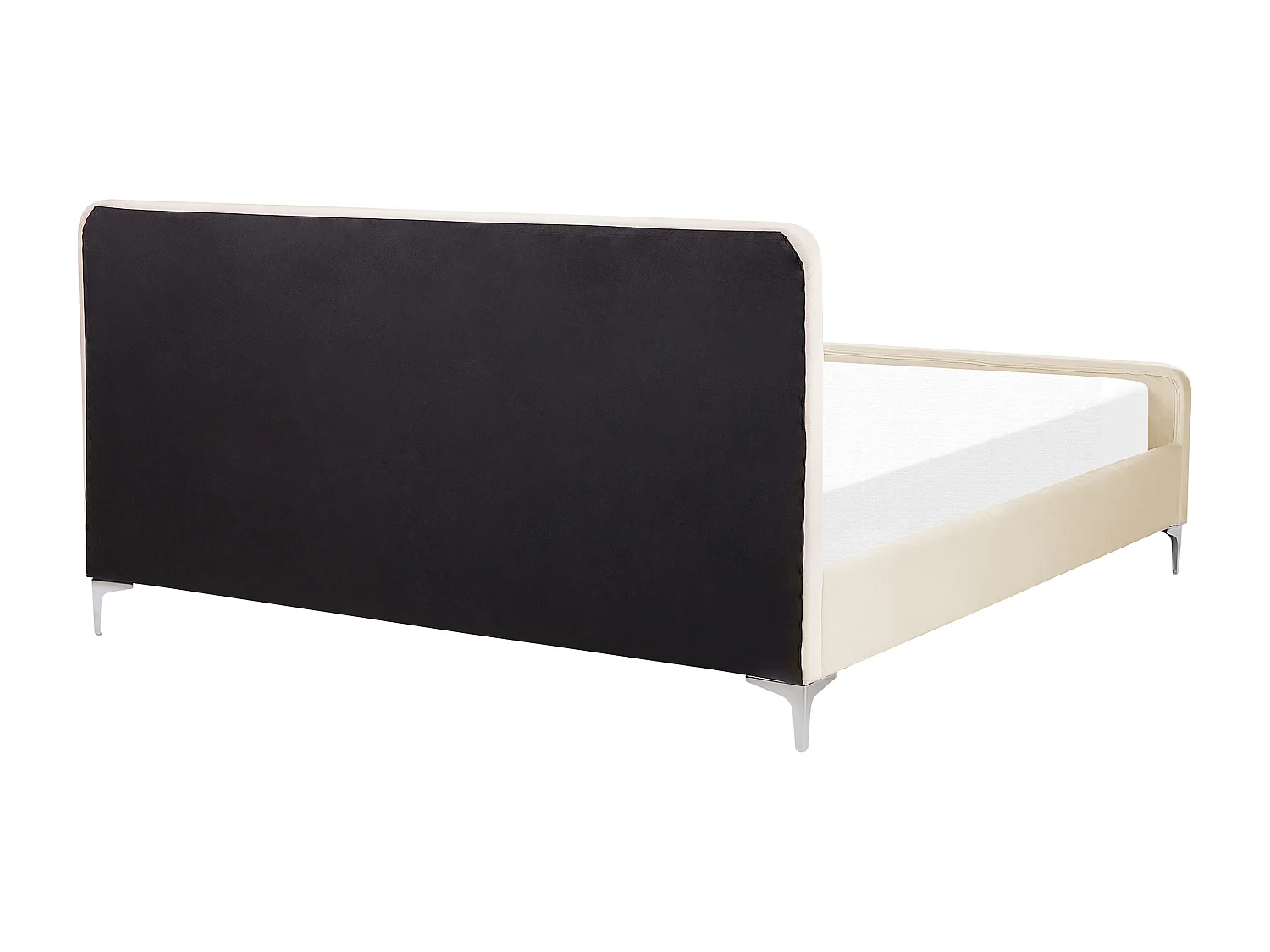 Bed Fluweel LUNAN 180 x 200 cm Lichtbeige