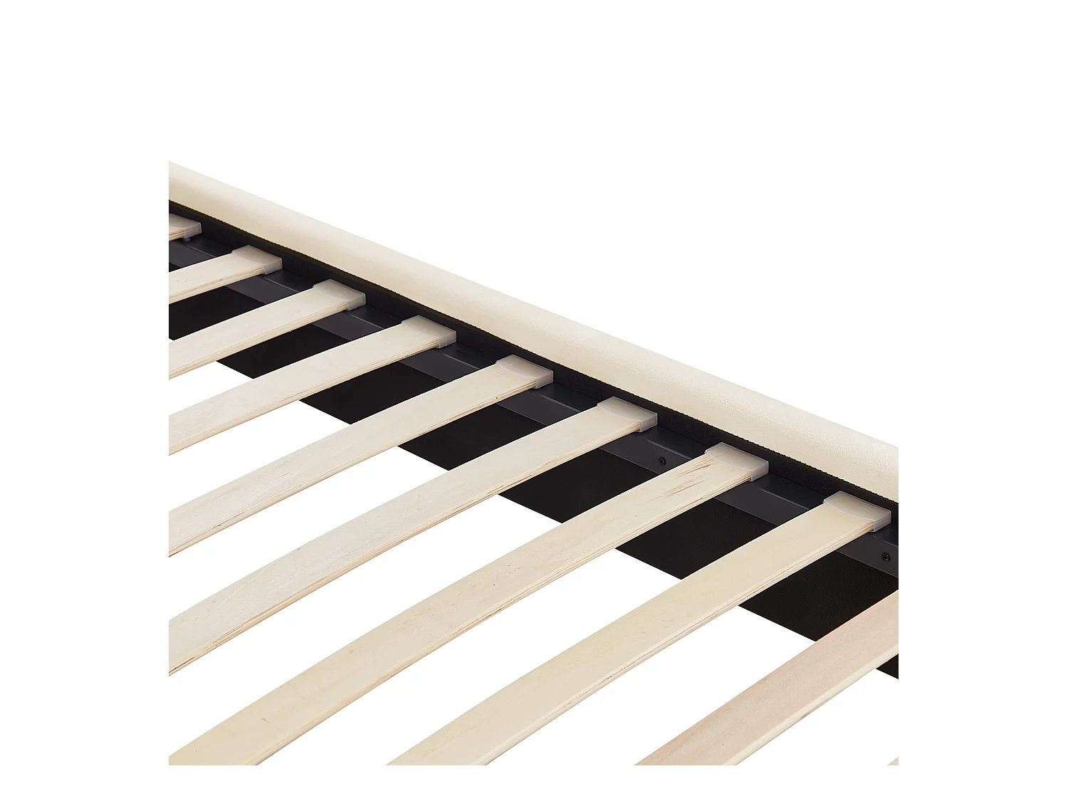 Lit avec sommier Velours LUNAN 160 x 200 cm Beige clair