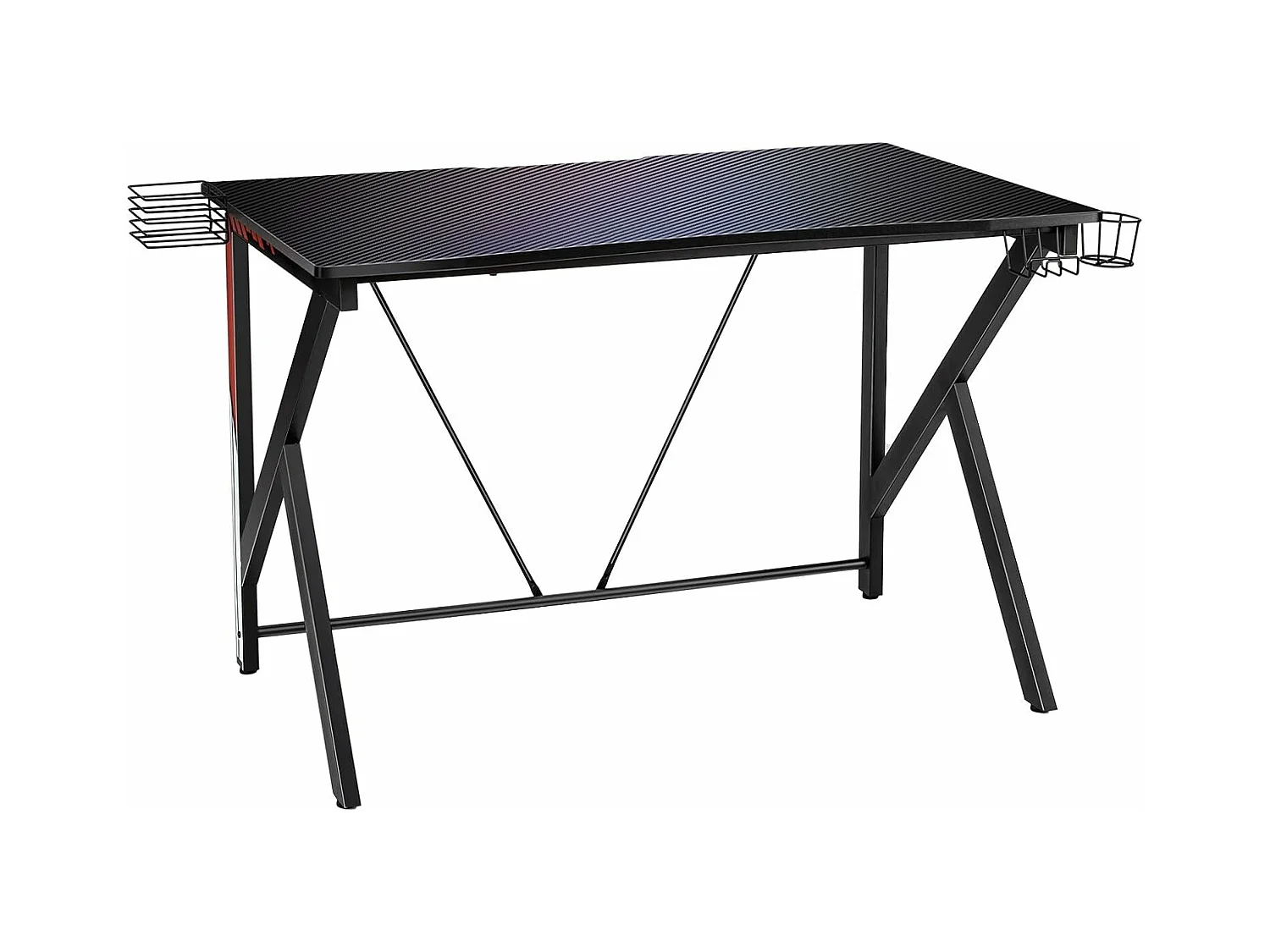 Bureau Gamer Bureau de Jeu pour Gaming avec Stockage Vidéo, Porte-Gobelet et Crochet 115 x 73 x 76,5 CM