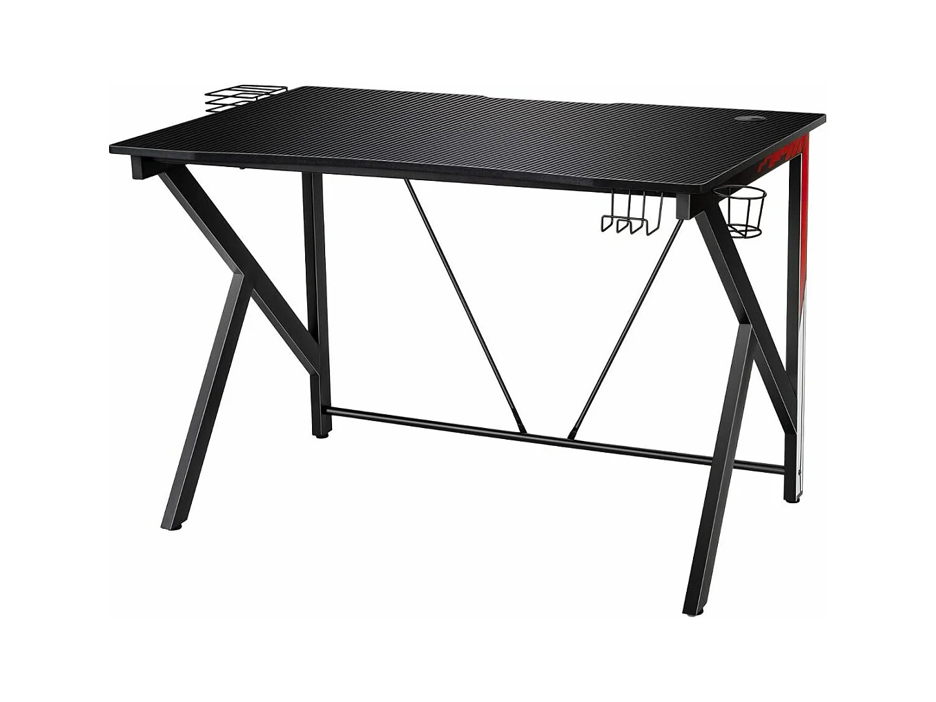 Bureau Gamer Bureau de Jeu pour Gaming avec Stockage Vidéo, Porte-Gobelet et Crochet 115 x 73 x 76,5 CM