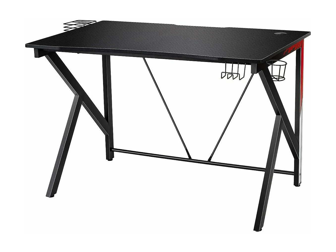 Bureau Gamer Bureau de Jeu pour Gaming avec Stockage Vidéo, Porte-Gobelet et Crochet 115 x 73 x 76,5 CM