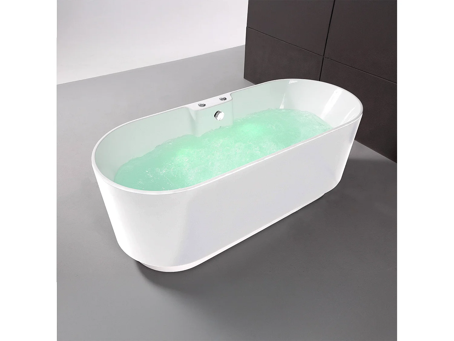 Baignoire Balnéo Ukio white Bulle 175  x75  x65  cm, by SPALINA