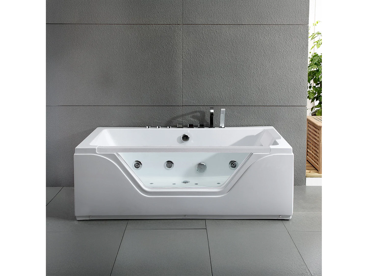 Baignoire Balnéo Tahiti white Jets 170  x78  x60  cm, by SPALINA