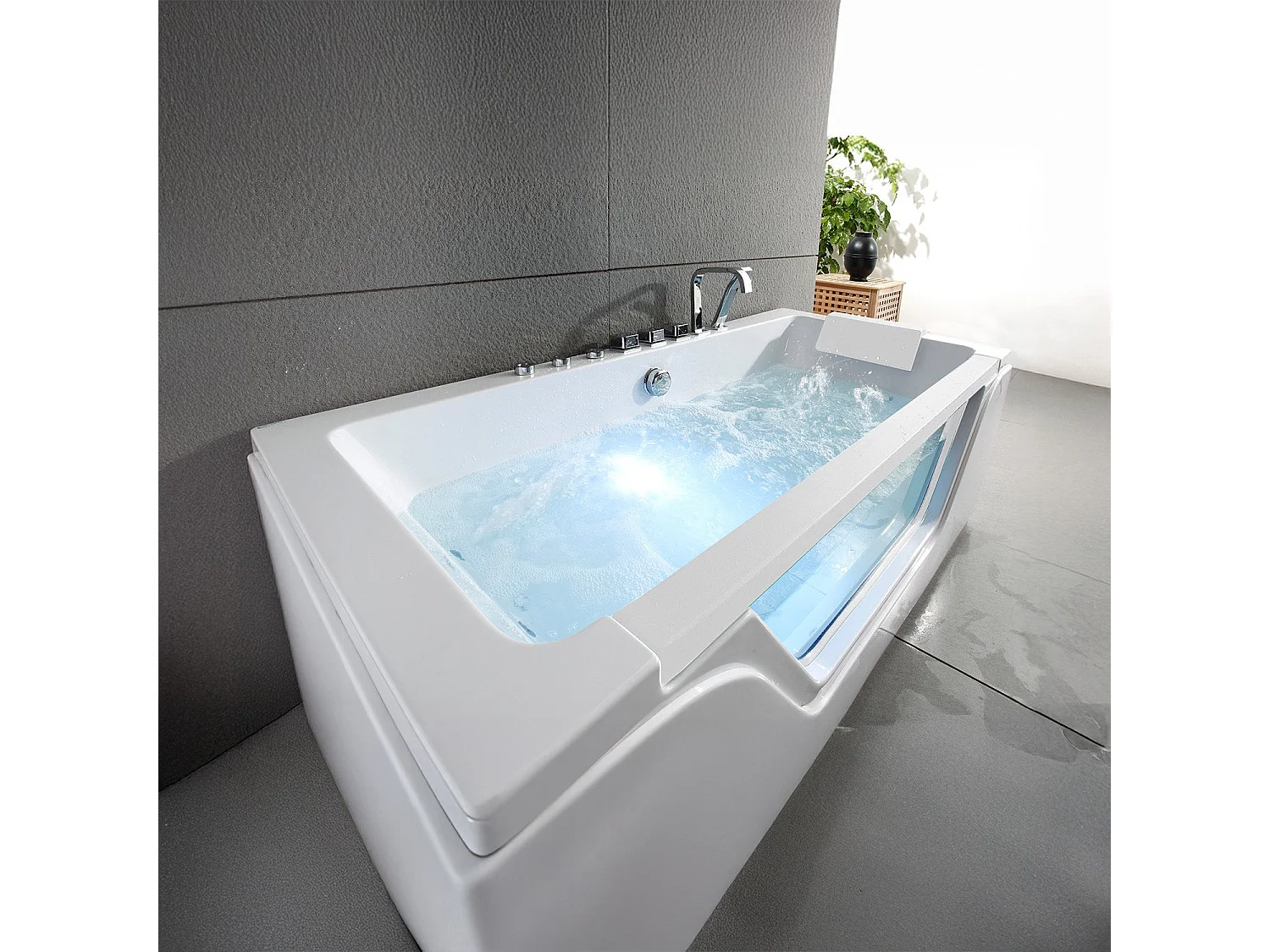 Baignoire Balnéo Tahiti white Jets 170  x78  x60  cm, by SPALINA