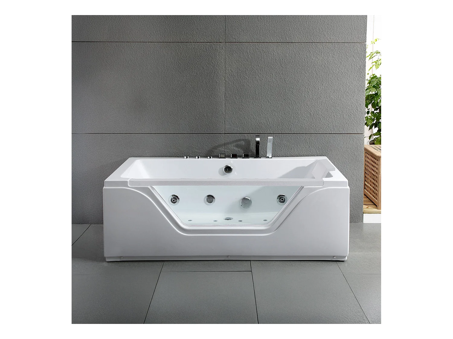 Baignoire Balnéo Tahiti white Jets 170  x78  x60  cm, by SPALINA