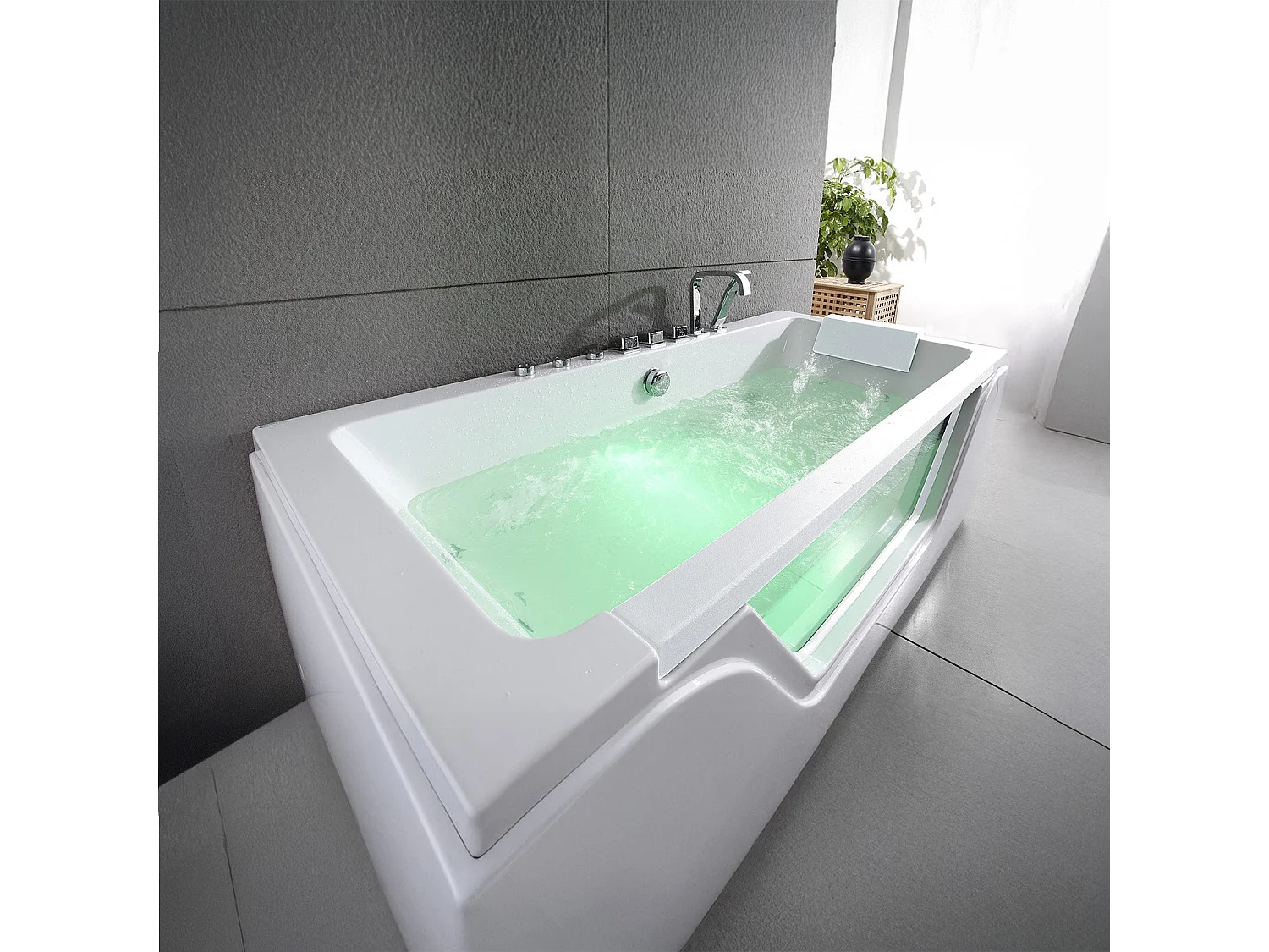 Baignoire Balnéo Tahiti white Jets 170  x78  x60  cm, by SPALINA