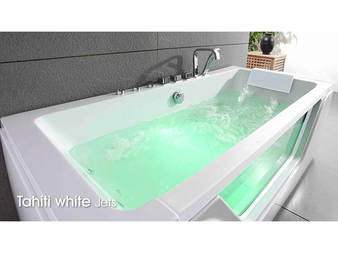 Baignoire Balnéo Tahiti white Jets 170  x78  x60  cm, by SPALINA