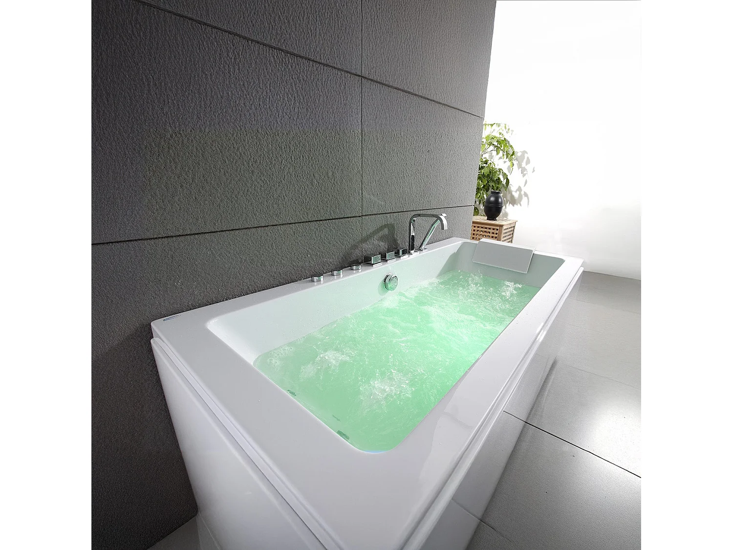 Baignoire Balnéo Sikinos white Jets 170  x78  x60  cm, by SPALINA