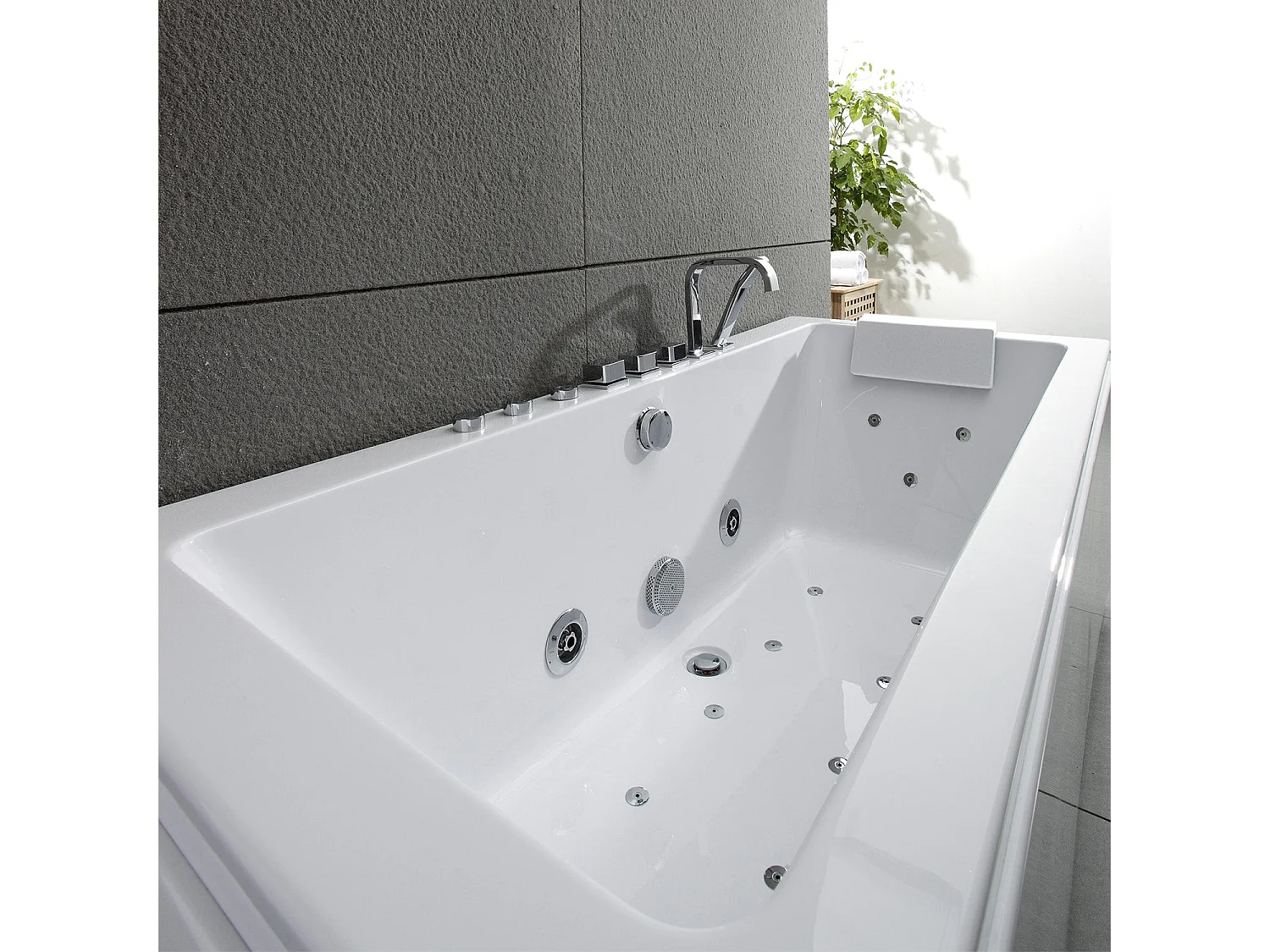 Baignoire Balnéo Sikinos white Jets 170  x78  x60  cm, by SPALINA