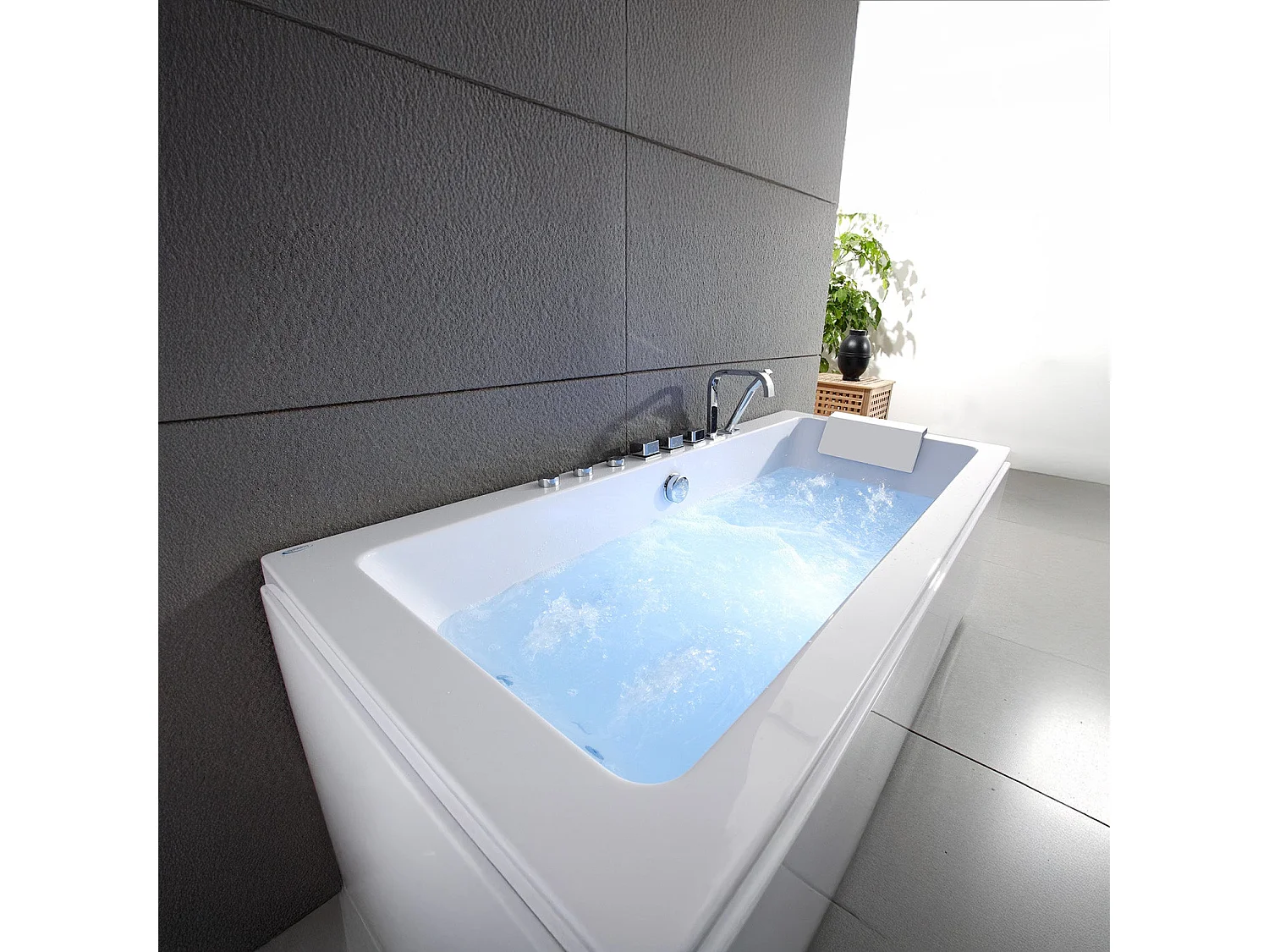 Baignoire Balnéo Sikinos white Jets 170  x78  x60  cm, by SPALINA