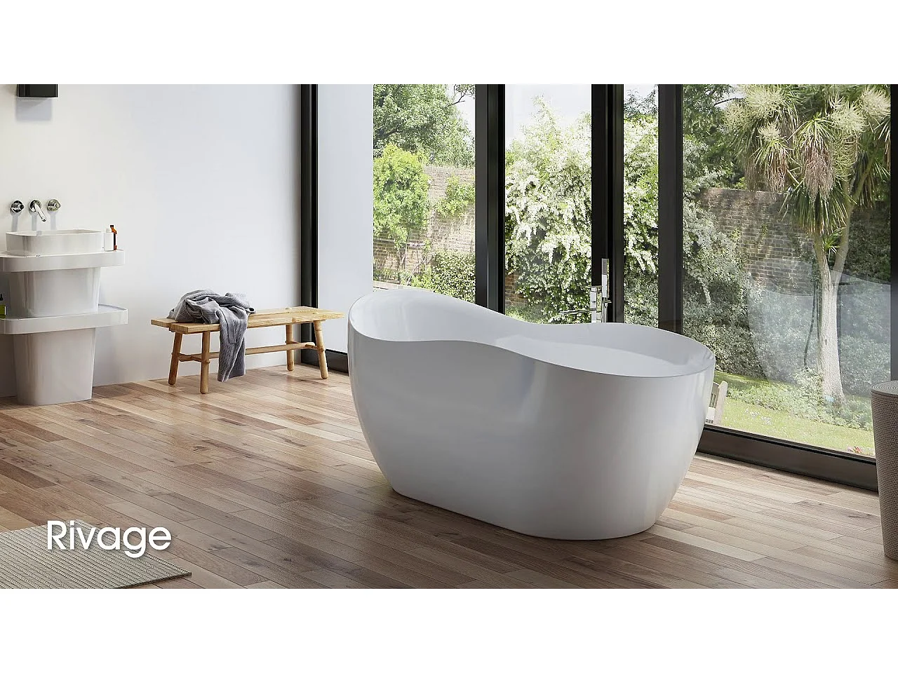 Baignoire Ilot Rivage 172 blanche xxcm, by SPALINA