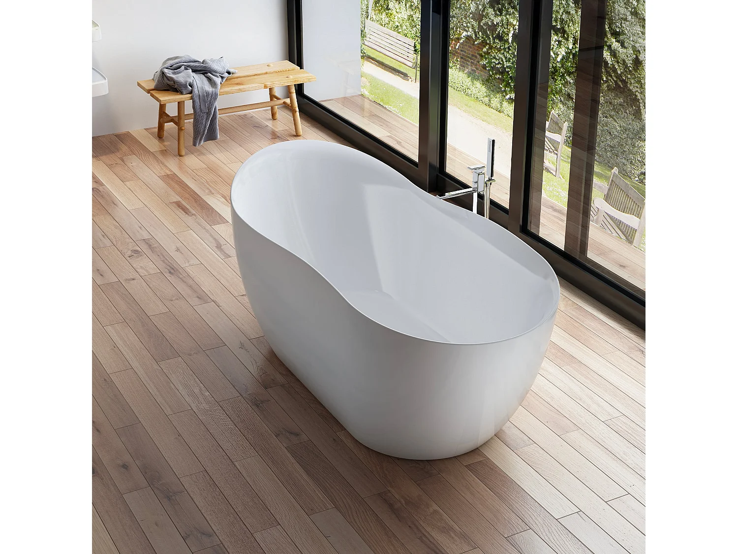 Baignoire Ilot Rivage 172 blanche xxcm, by SPALINA