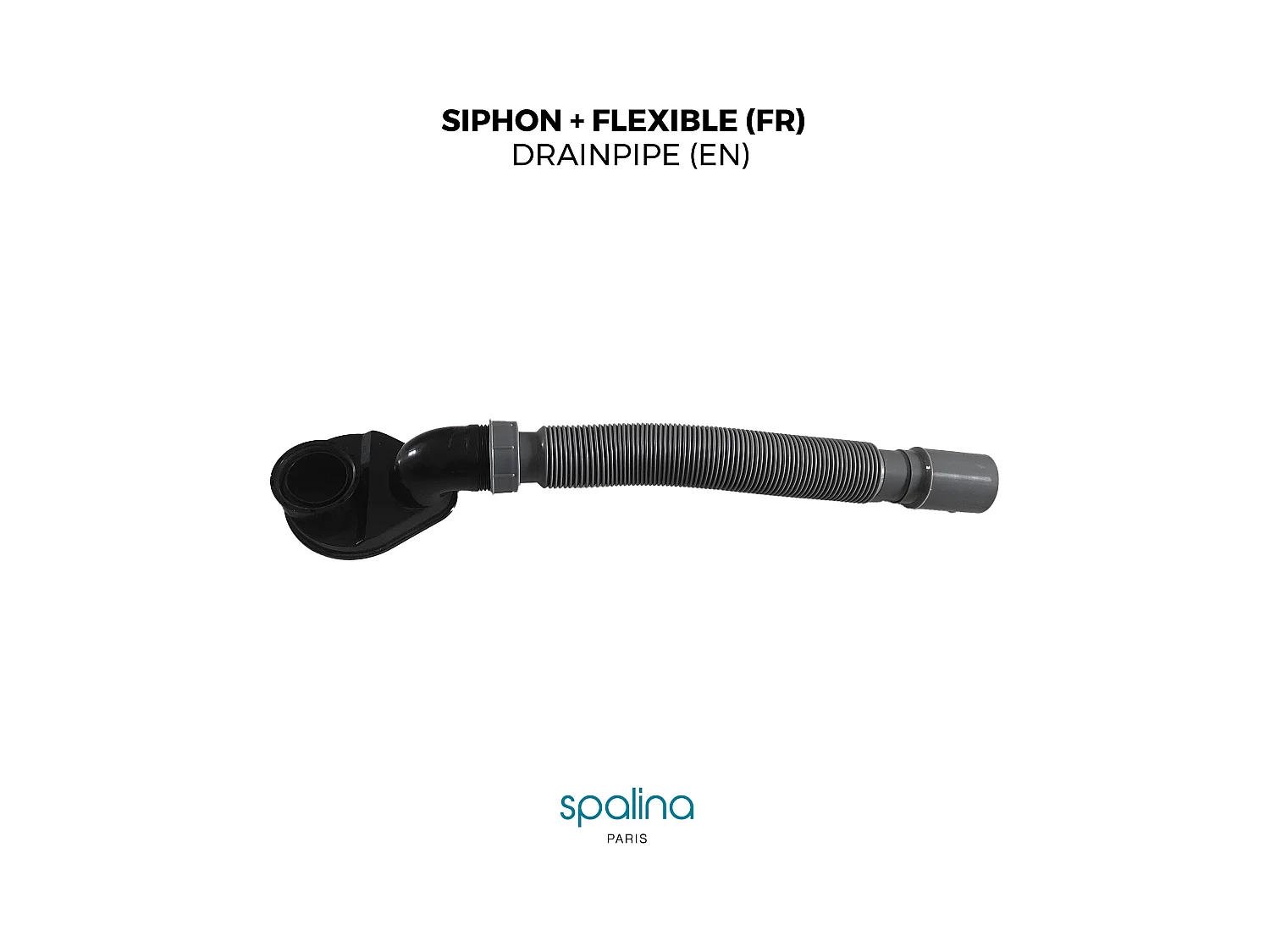 SIPHON EXTRA PLAT+FLEXIBLE - Compatible avec toutes les baignoires îlot SPALINA