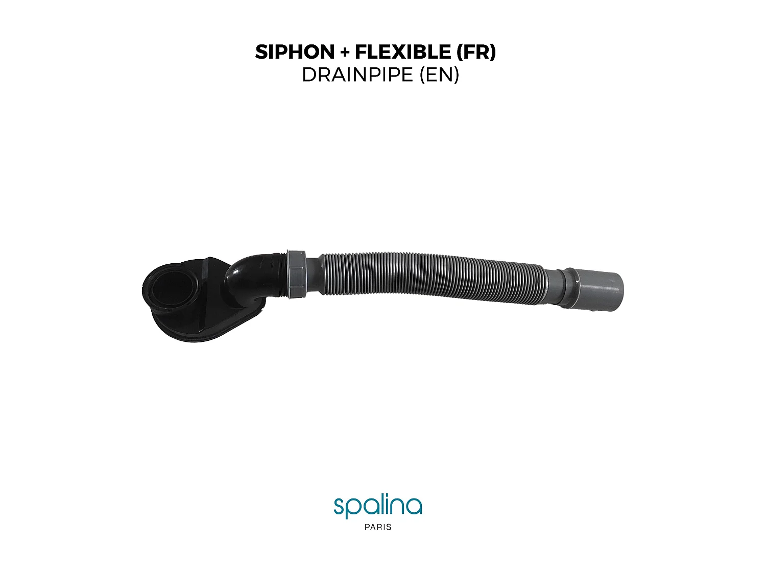 SIPHON EXTRA PLAT+FLEXIBLE - Compatible avec toutes les baignoires îlot SPALINA