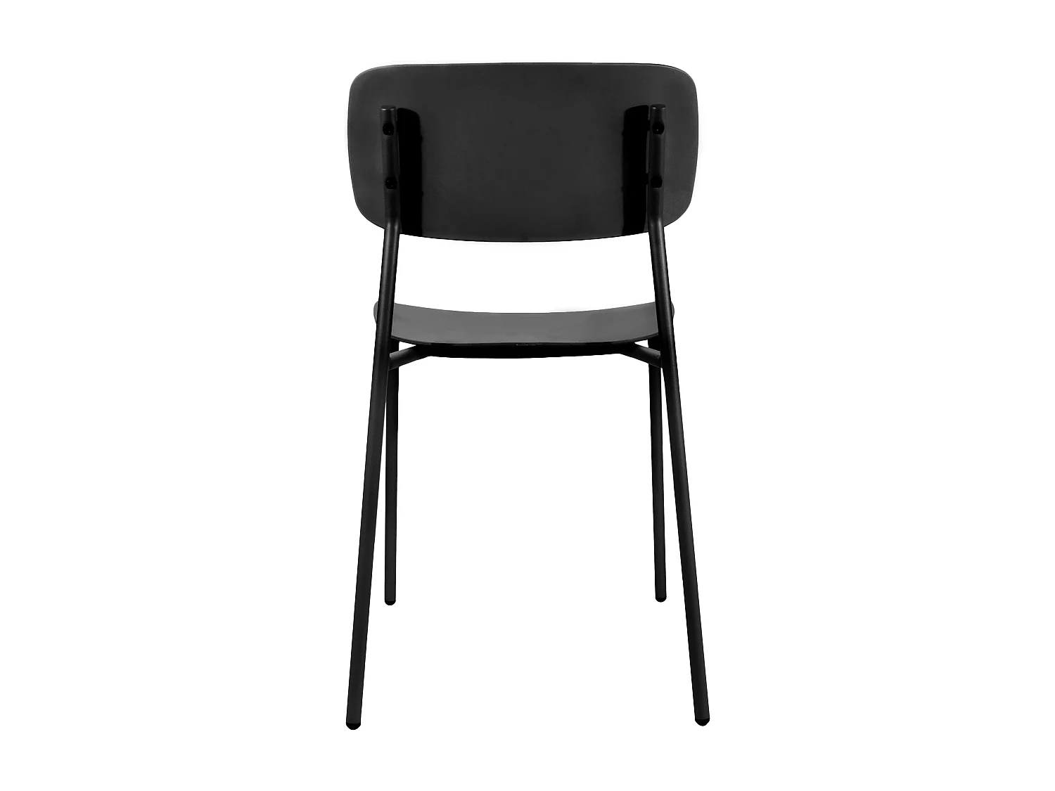 Lot de 2 chaises en acier et plastique noires
