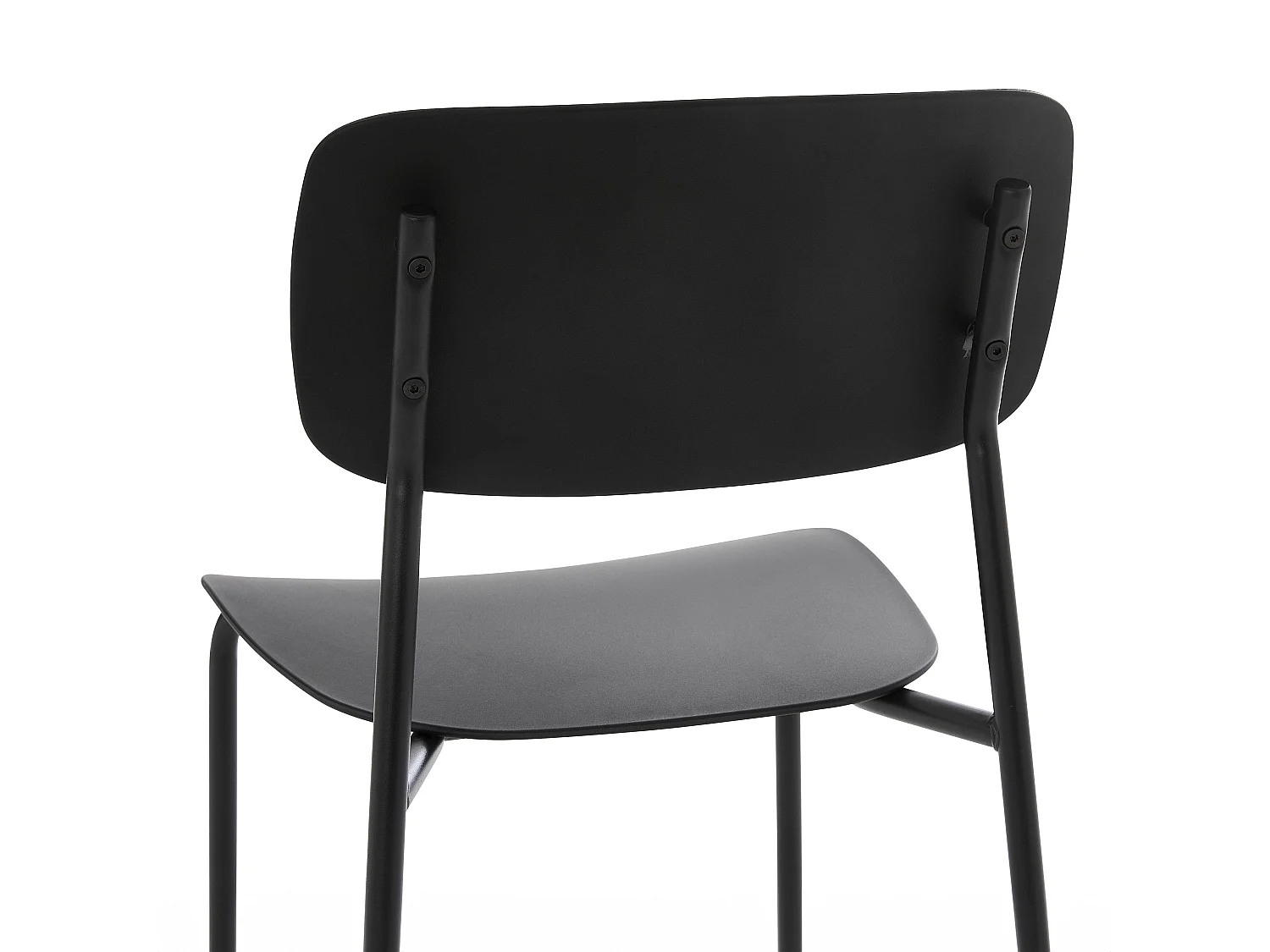 Lot de 2 chaises en acier et plastique noires