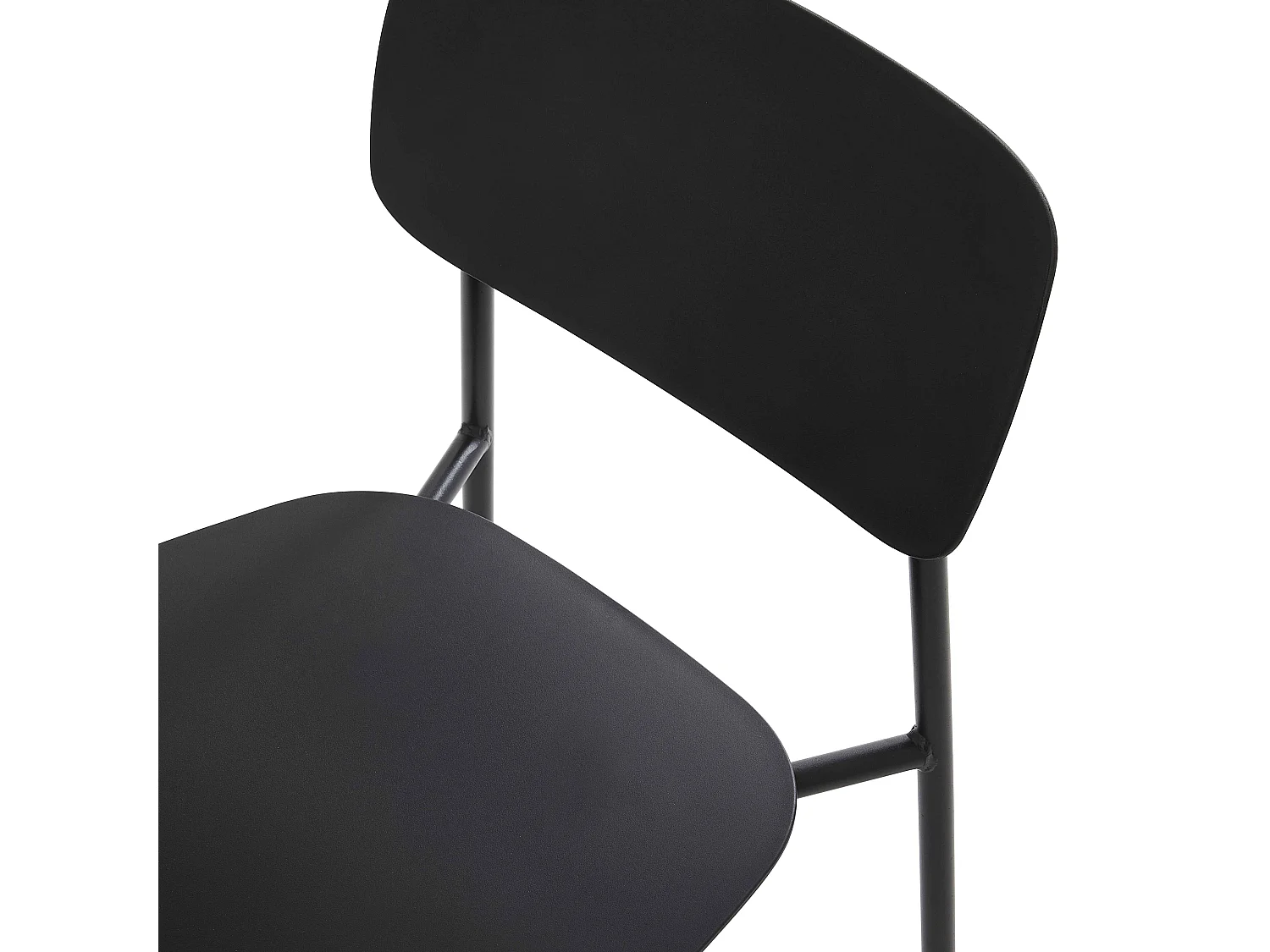 Lot de 2 chaises en acier et plastique noires