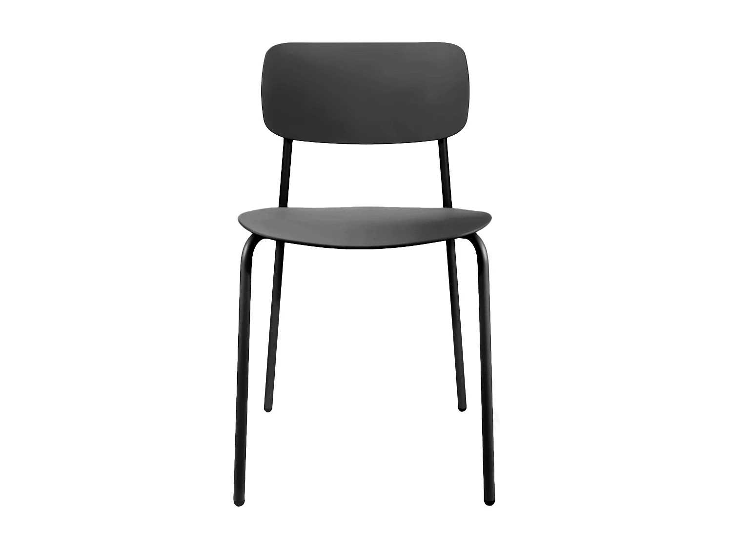 Lot de 2 chaises en acier et plastique noires
