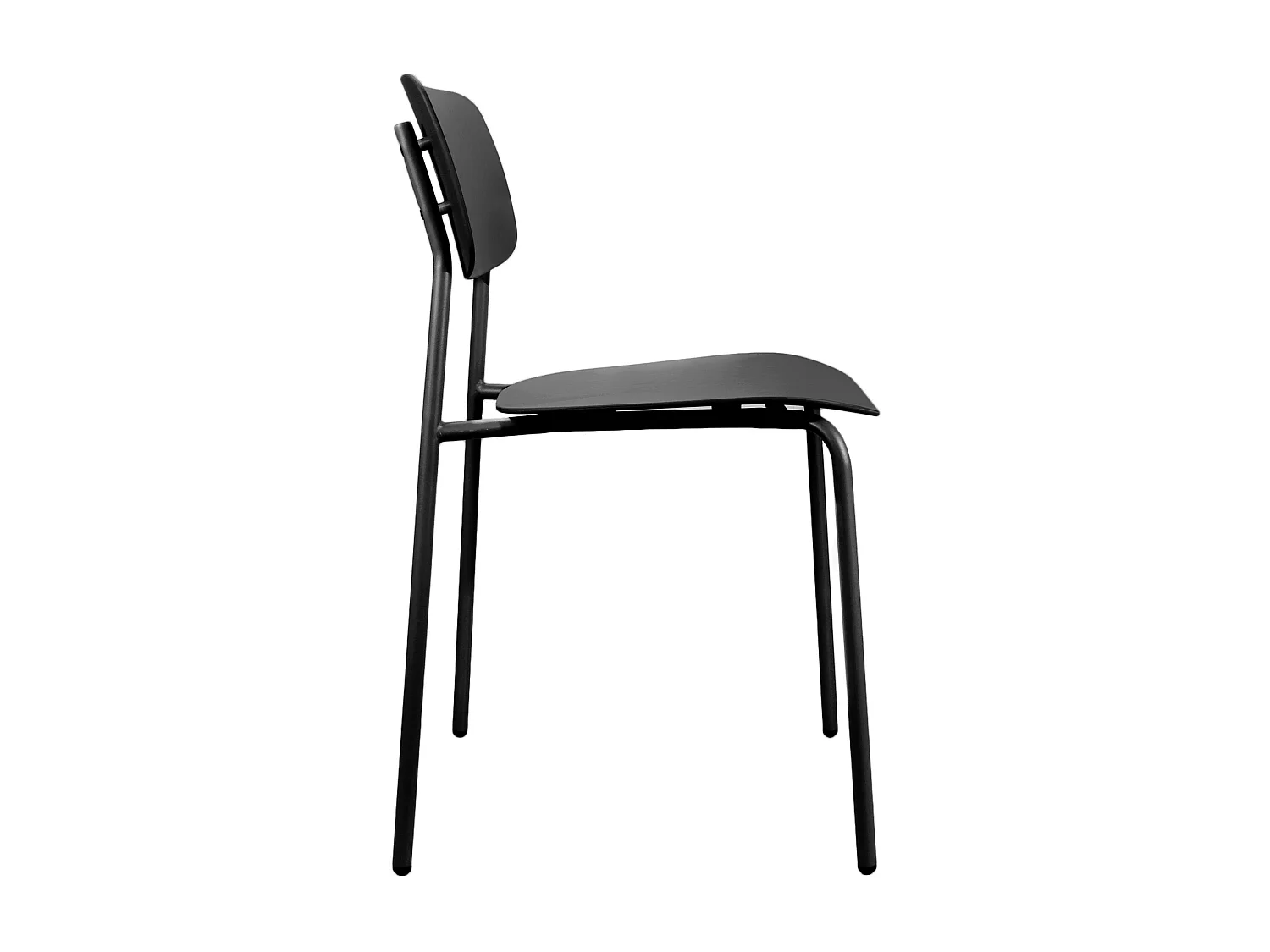 Lot de 2 chaises en acier et plastique noires