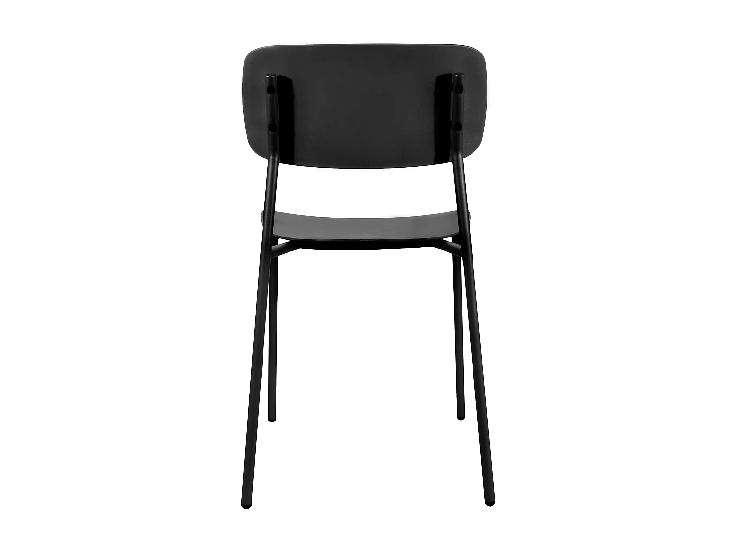 Lot de 2 chaises en acier et plastique noires