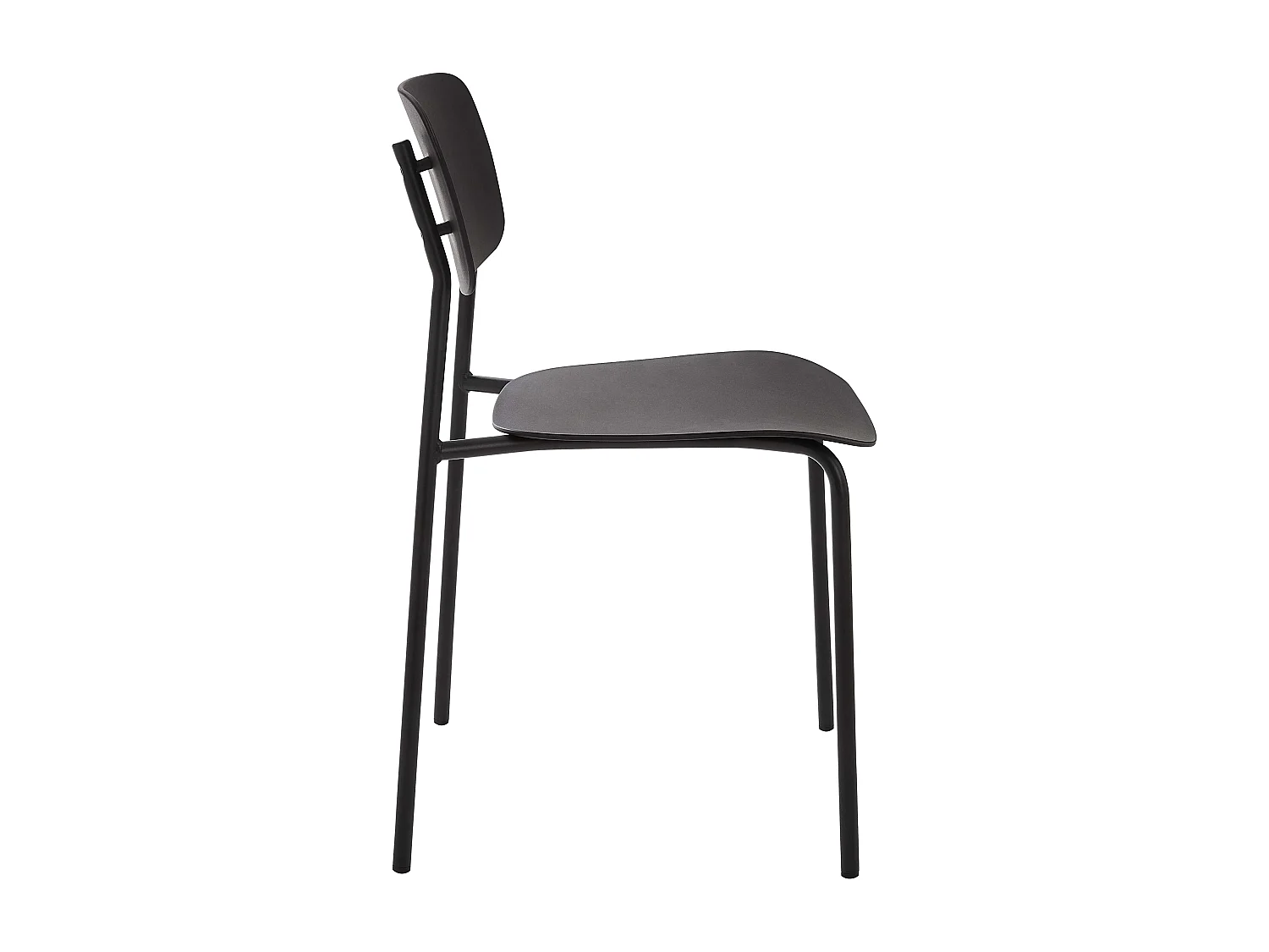 Lot de 2 chaises en acier et plastique noires
