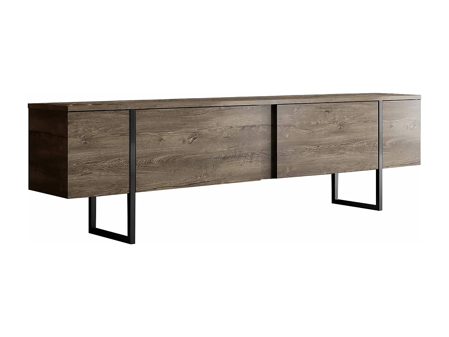 Meuble TV 180 cm en bois et acier bois