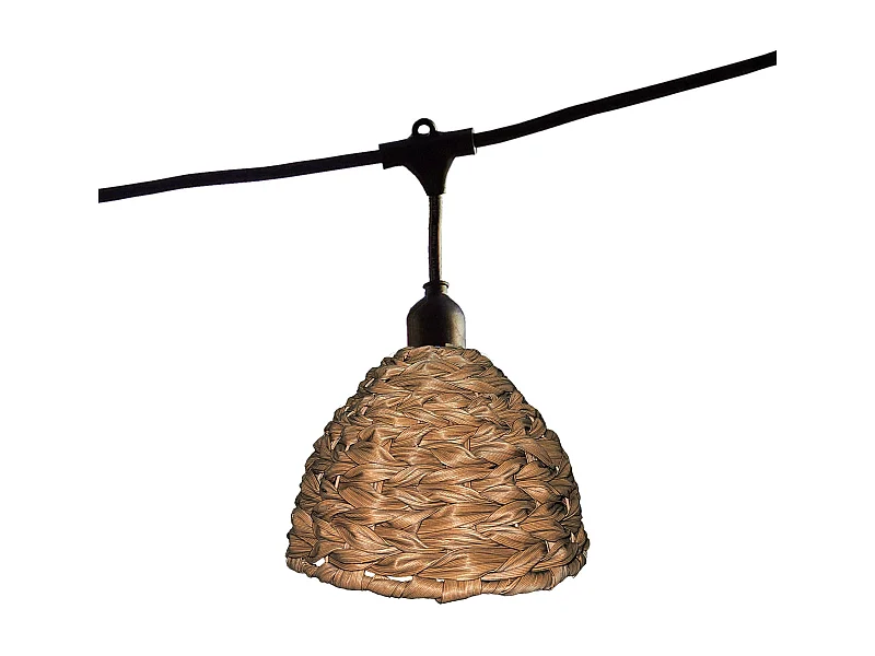 Guirlande lumineuse raccordable MELLOW Marron Poly rotin 6m