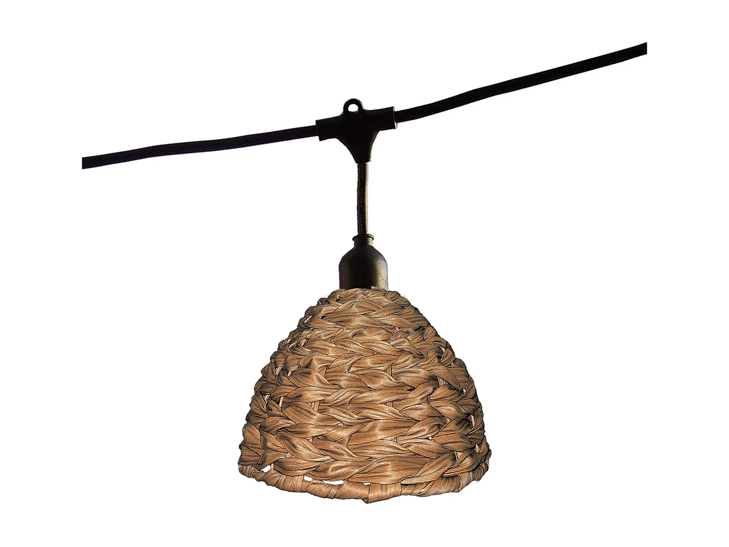 Guirlande lumineuse raccordable MELLOW Marron Poly rotin 6m