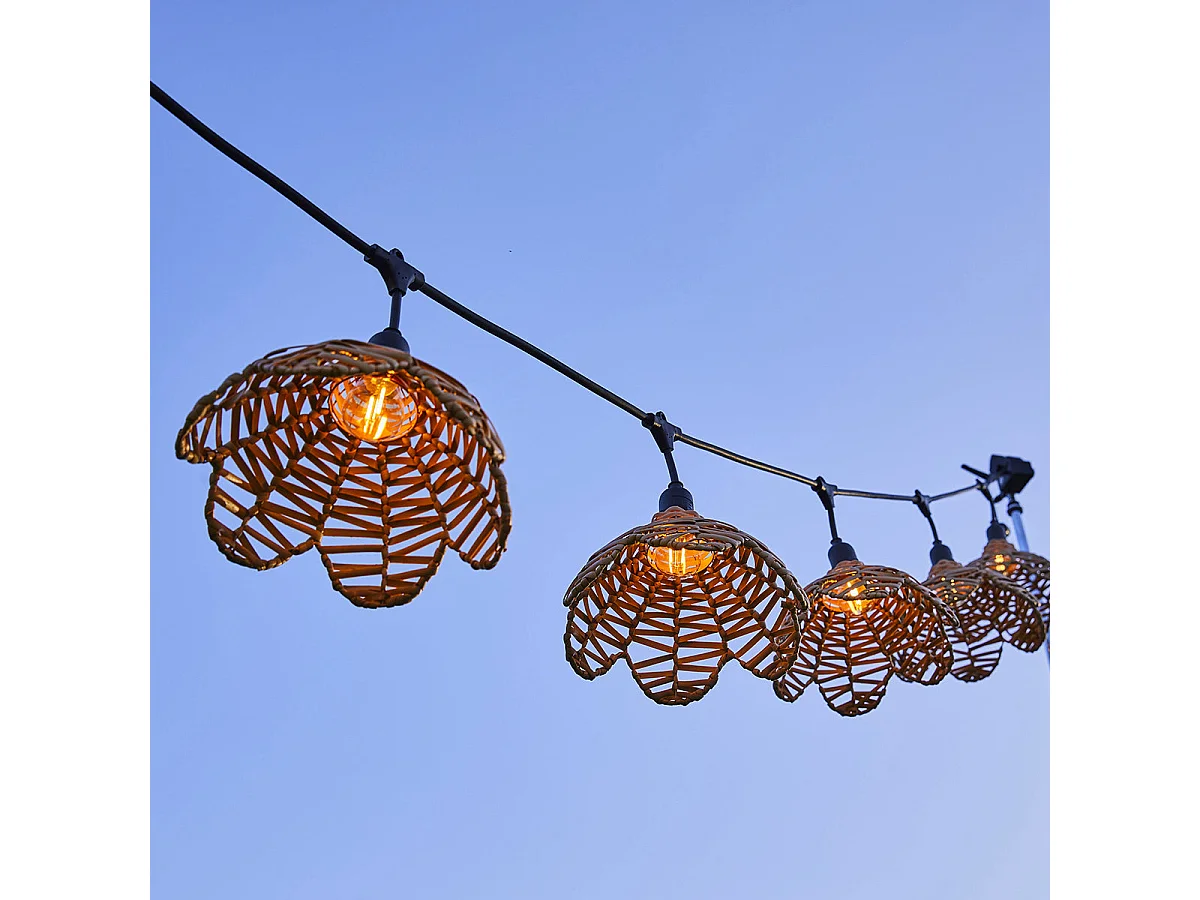 Guirlande lumineuse raccordable FLOWER Marron Caoutchouc 6m